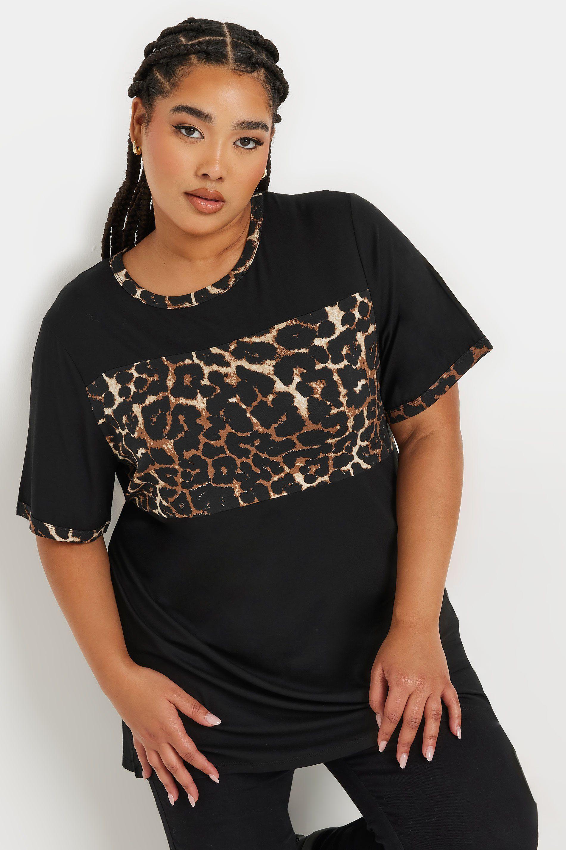 Contrast Leopard Print Top by YOURS