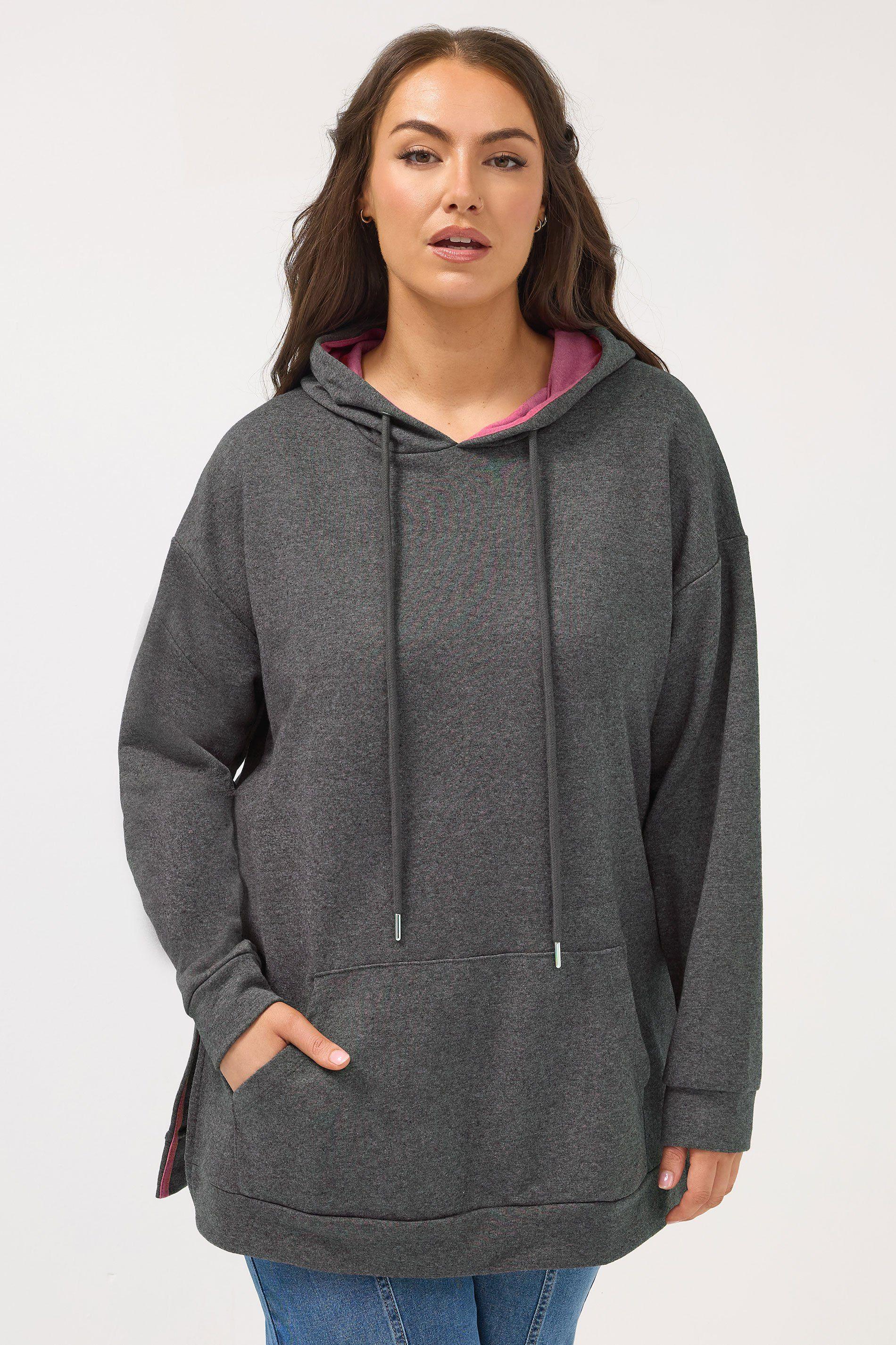 Contrast Lining Hoodie by YOURS