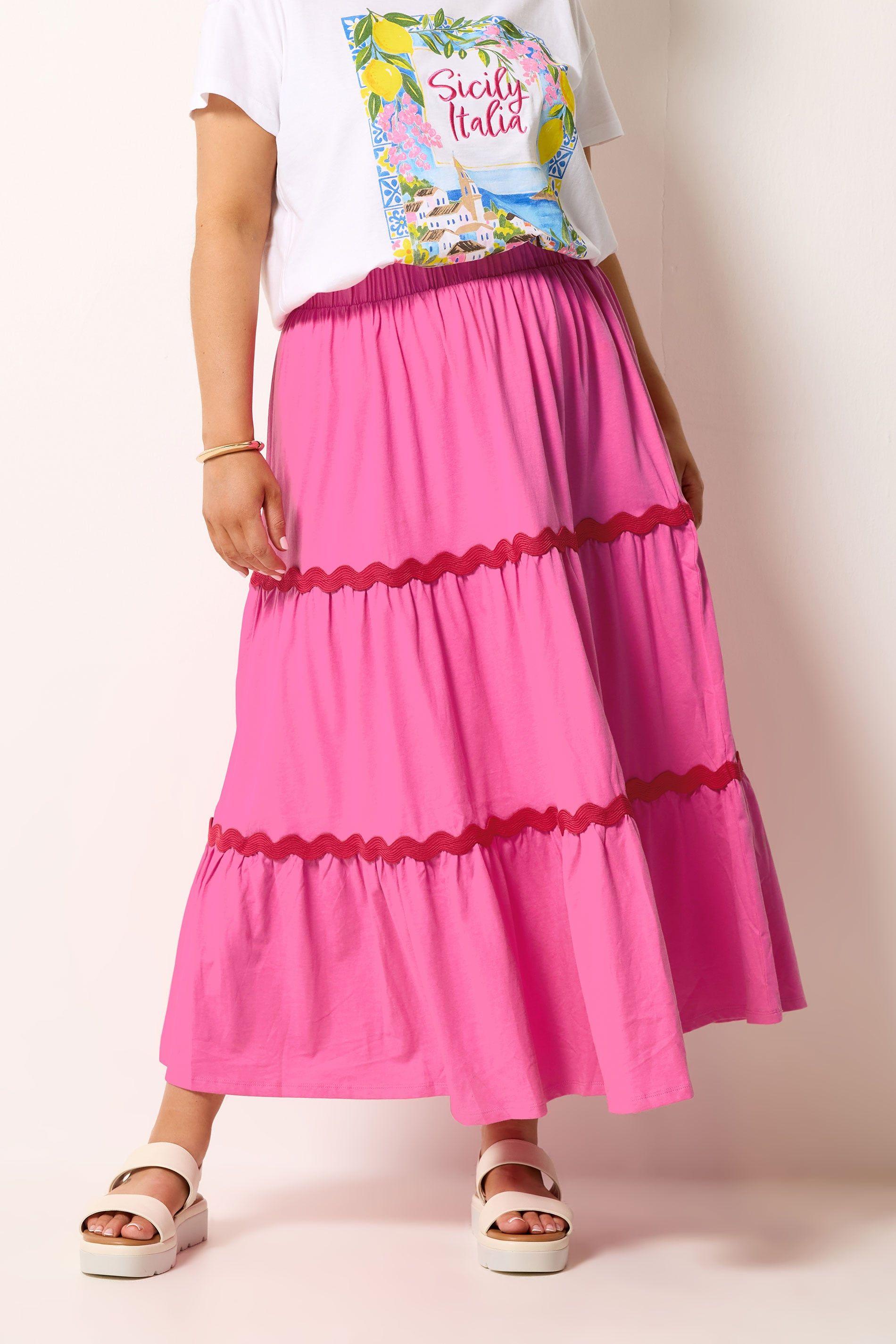 Contrast Swirl Maxi Skirt by YOURS