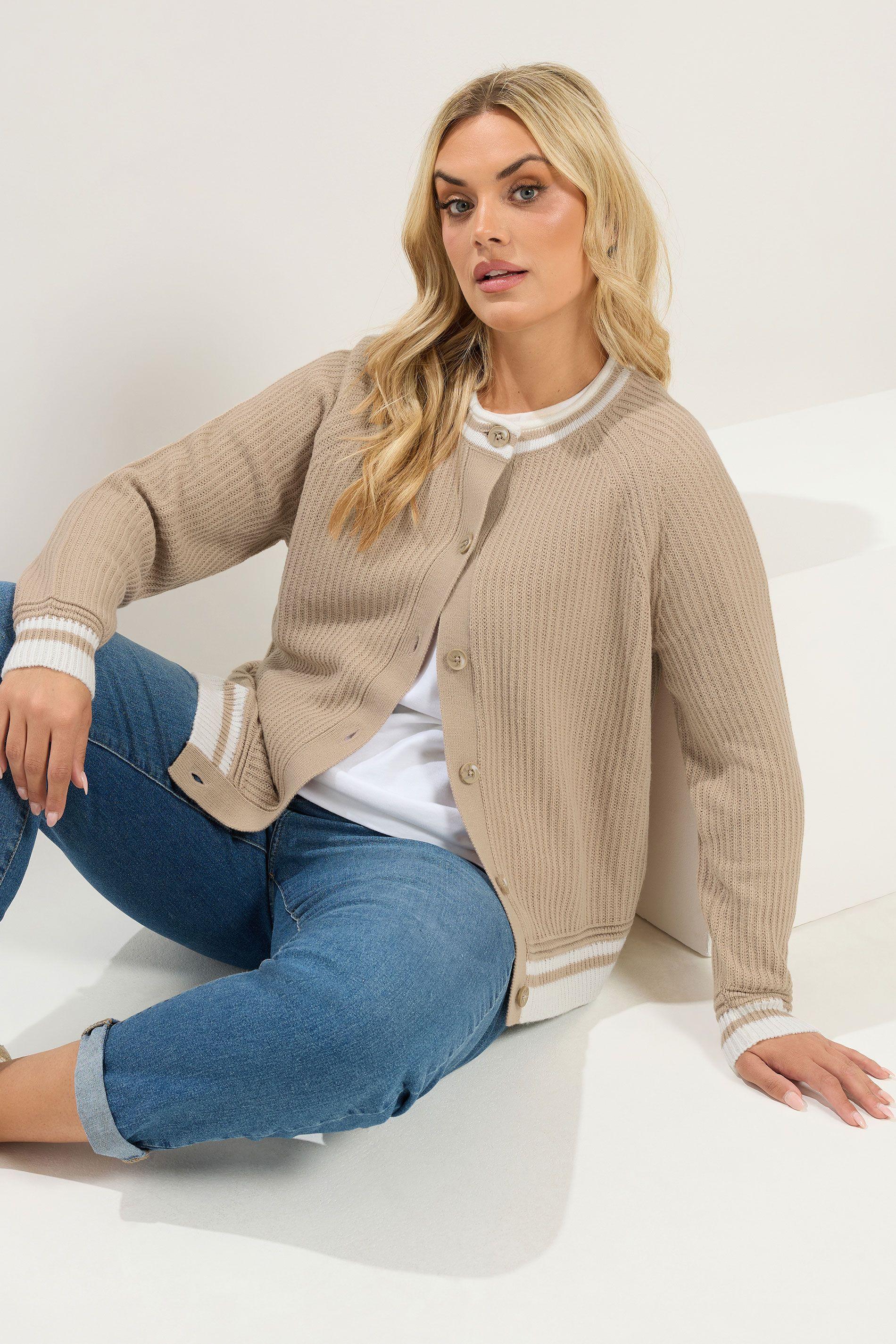 Crew-Neck Knitted Cardigan by YOURS
