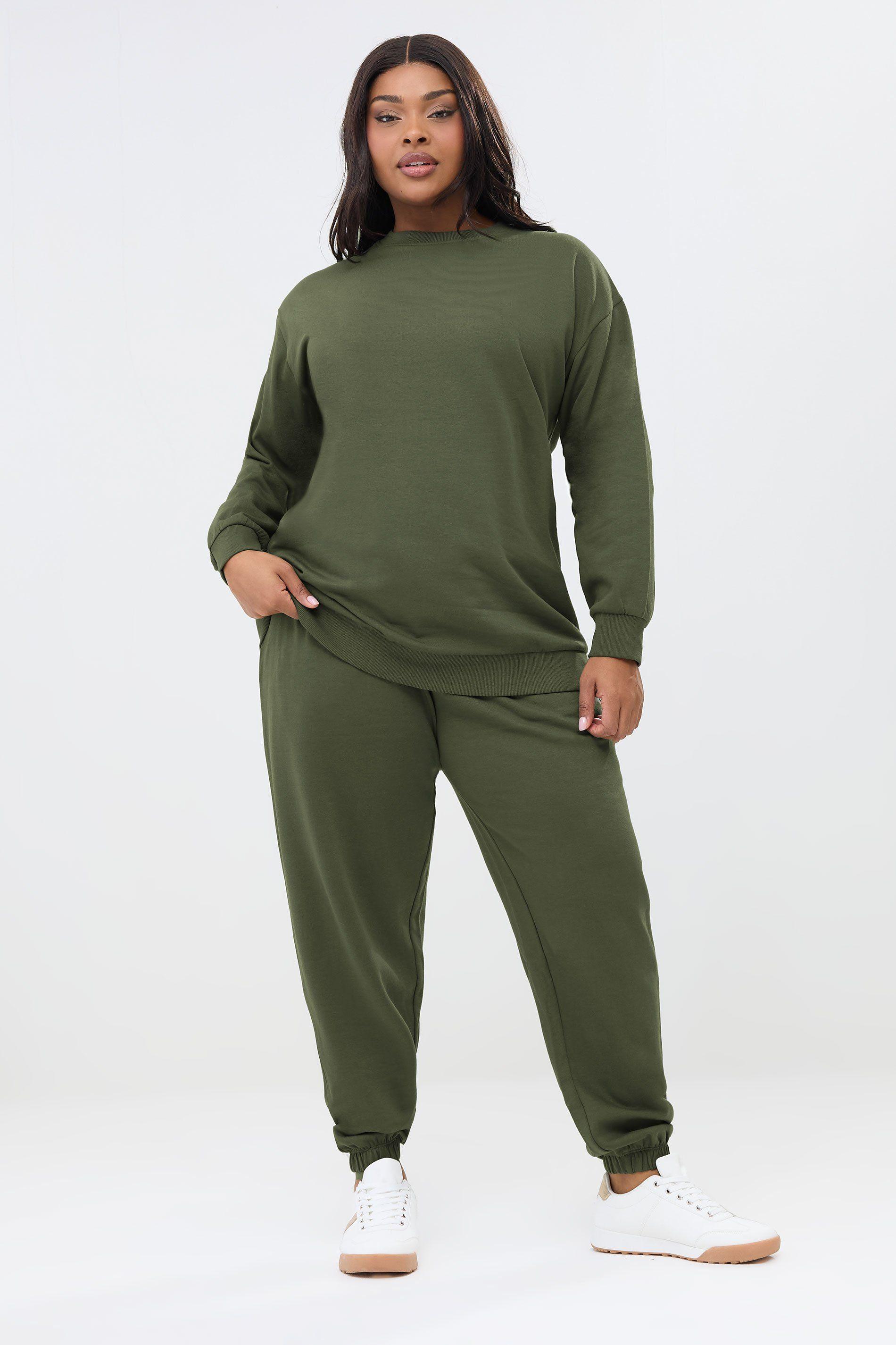 Crew Neck Sweatshirt & Jogger Set by YOURS
