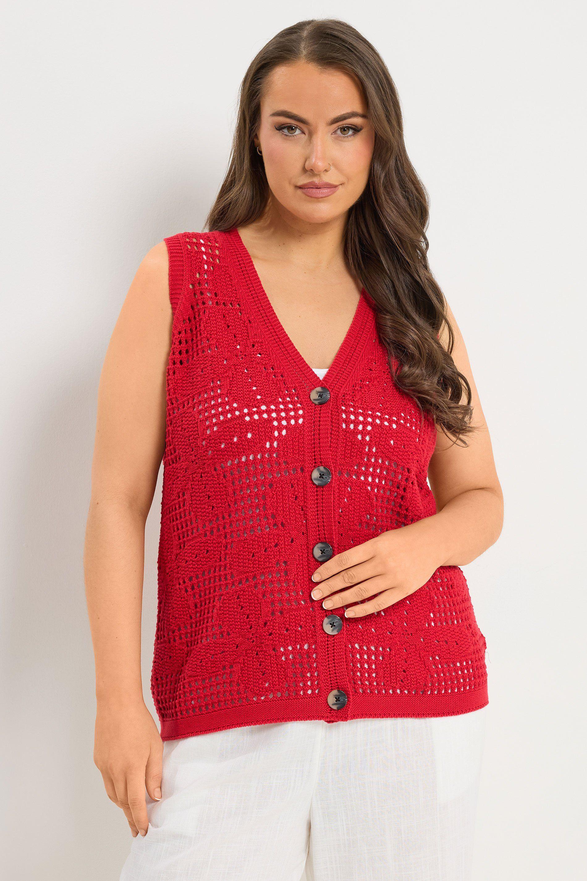 Crochet Knitted Waistcoat by YOURS