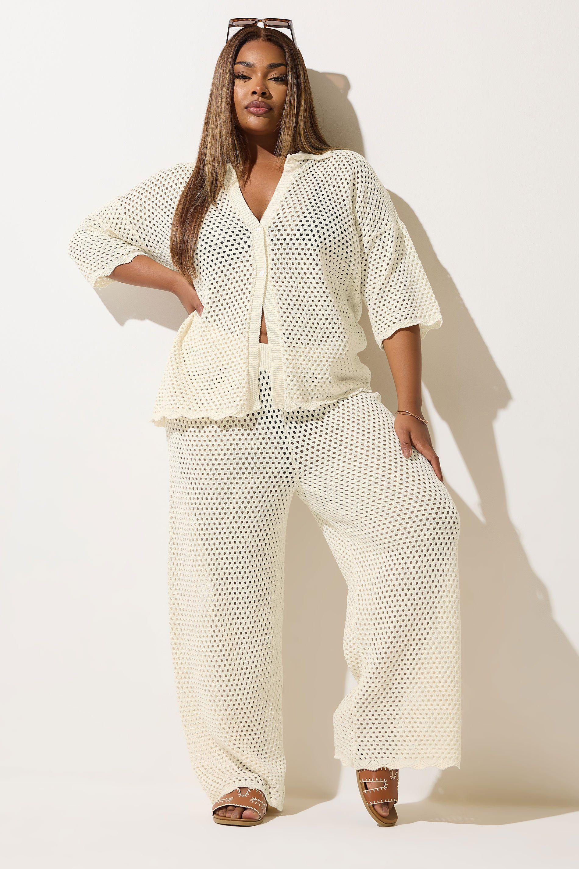 Crochet Scallop Edge Trousers by YOURS
