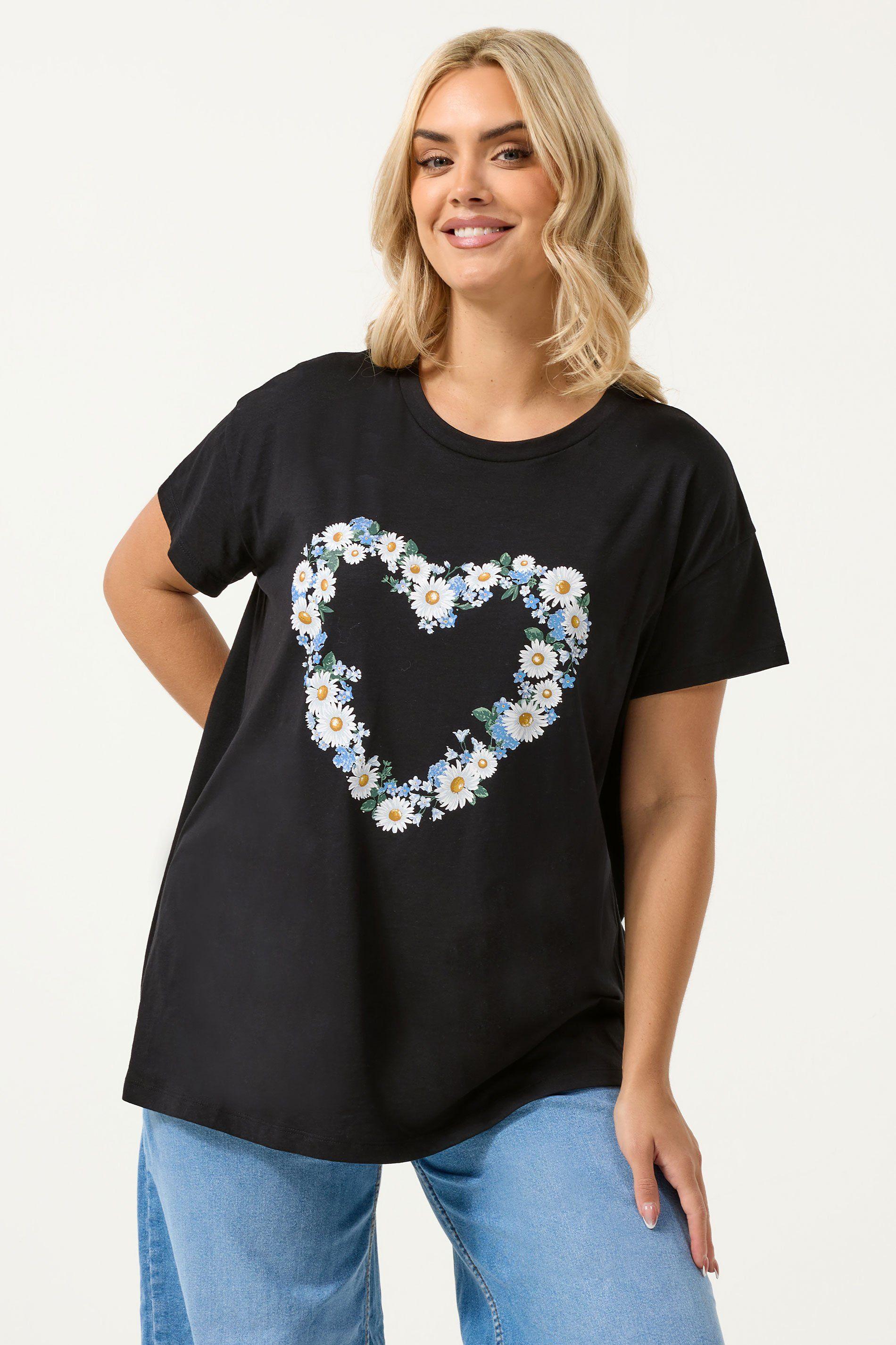 Daisy Heart T-Shirt by YOURS