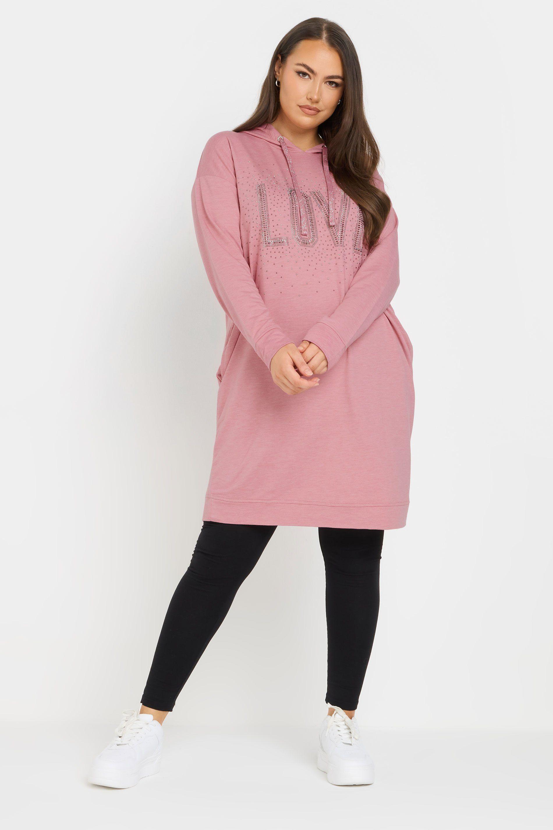 Diamante Embellished Hoodie Dress by YOURS