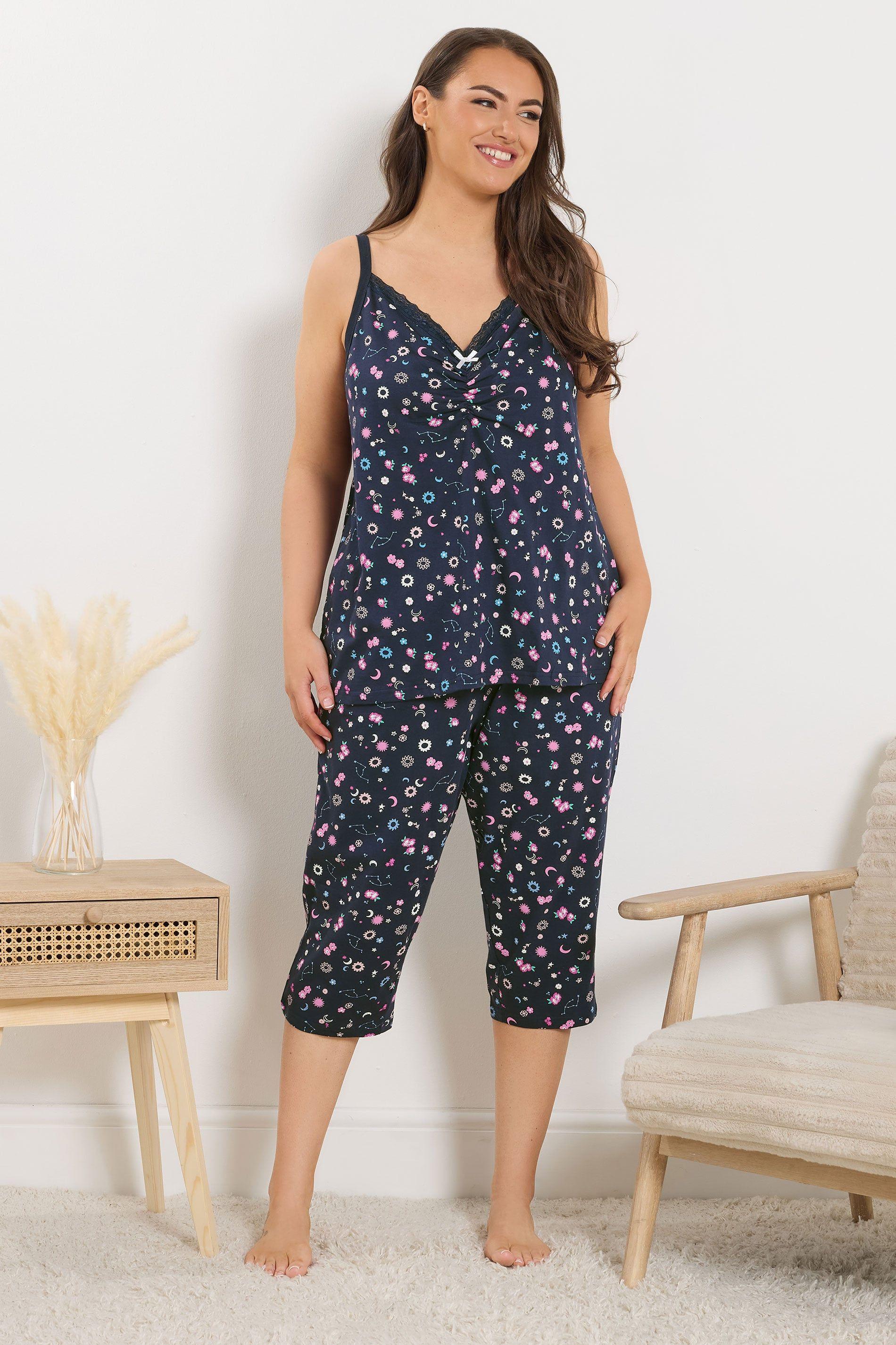 Ditsy Floral Cami Cropped Pyjama Set by YOURS