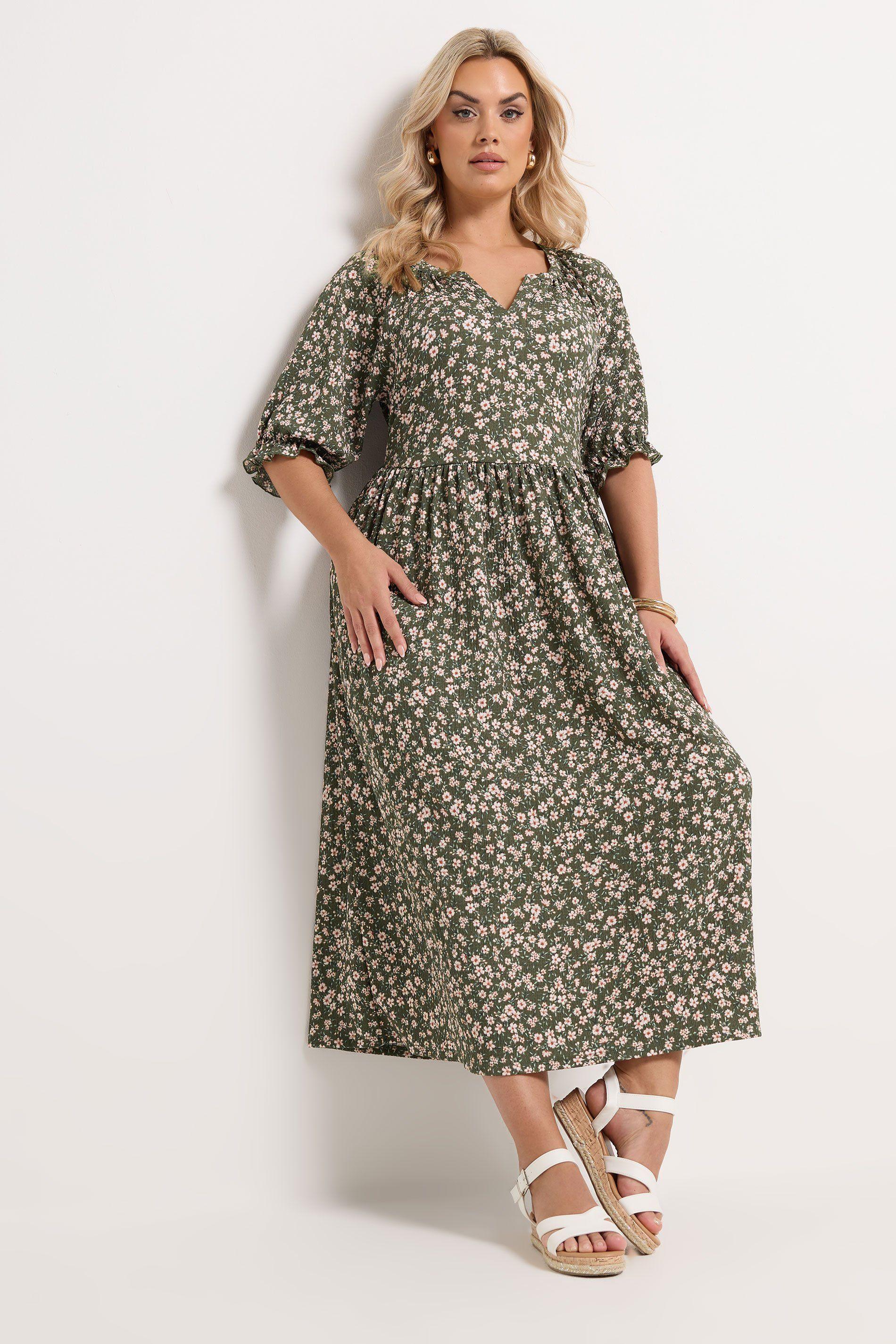 Ditsy Floral Notch Neck Maxi Dress by YOURS