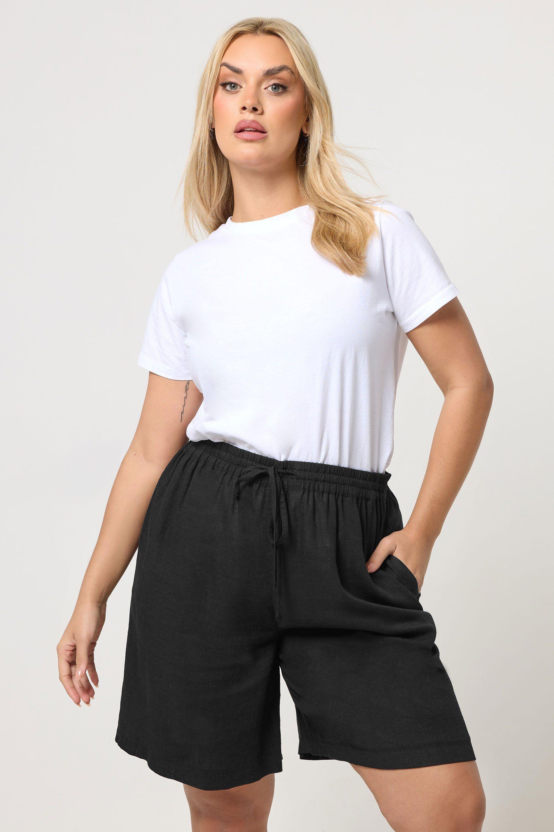 Drawstring Linen Shorts by YOURS