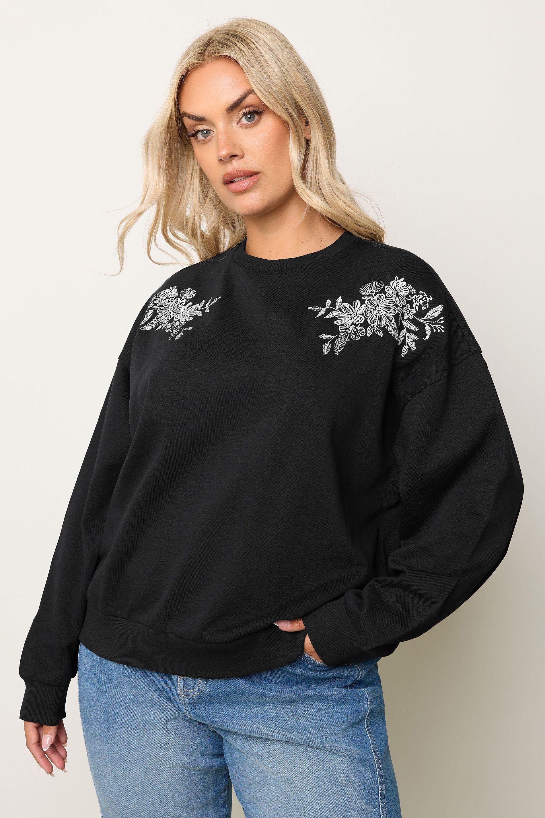 Embroidered Crew Neck Sweatshirt by YOURS