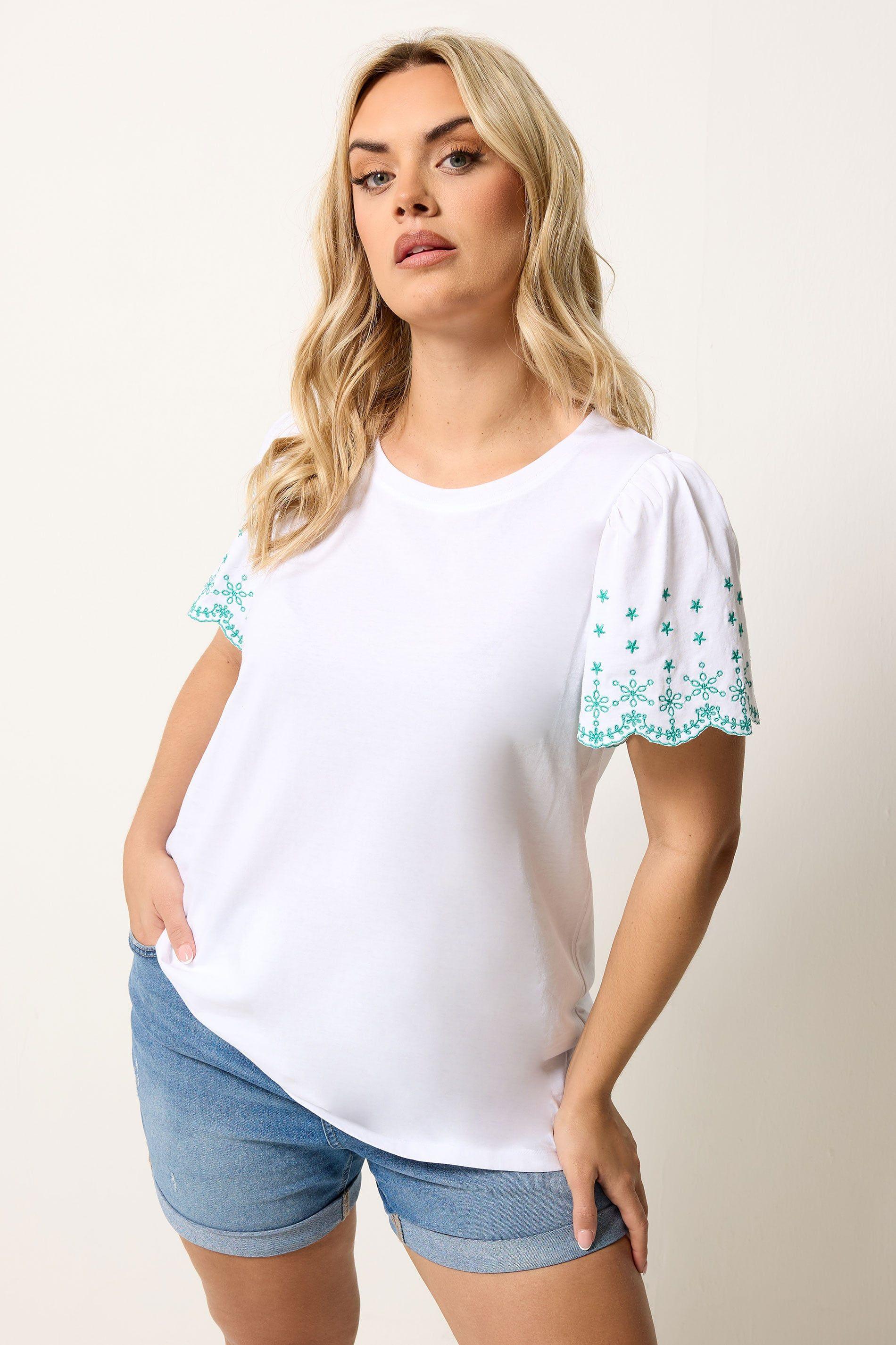 Embroidered Sleeve T-Shirt by YOURS