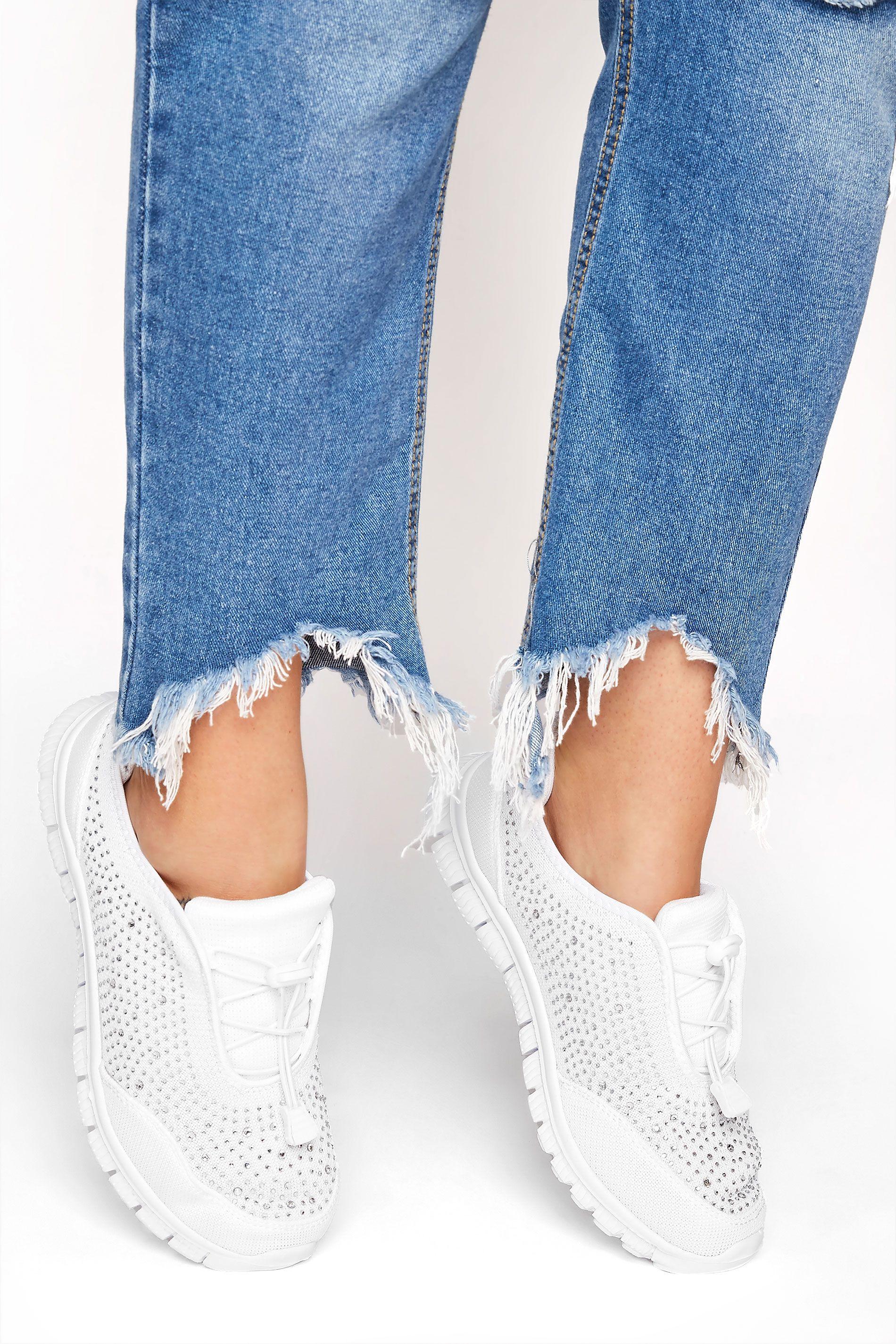 Extra Wide Fit Embellished Pull On Trainers by YOURS