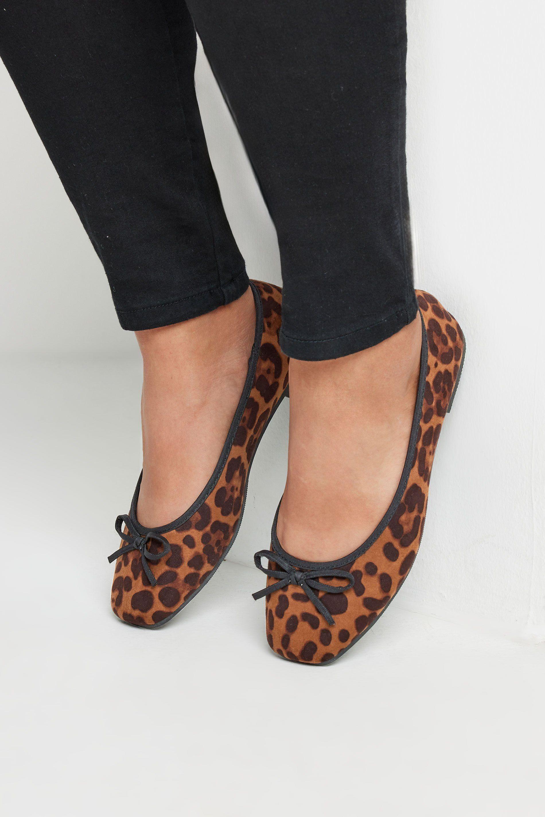 Extra Wide Fit Leopard Print Ballet Pumps by YOURS