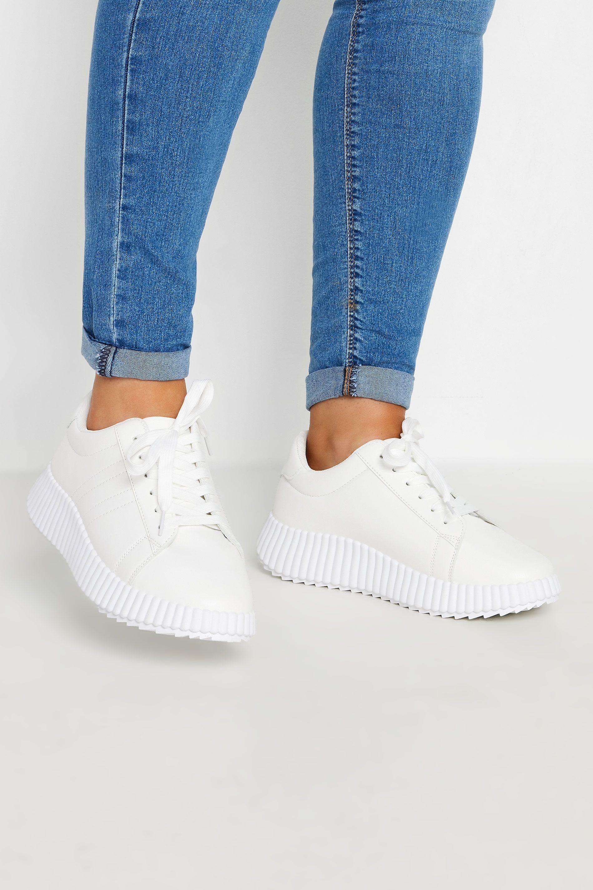 Extra Wide Fit Ribbed Platform Trainers by YOURS