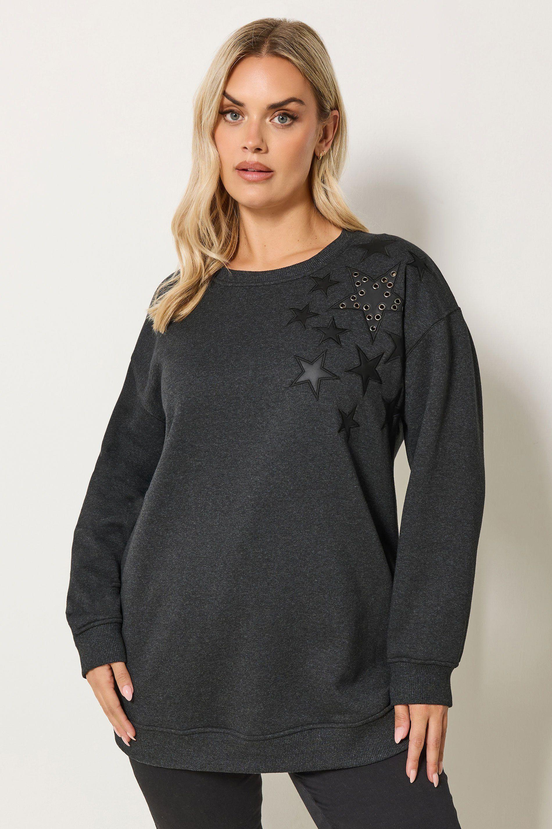 Eyelet Star Detail Sweatshirt by YOURS