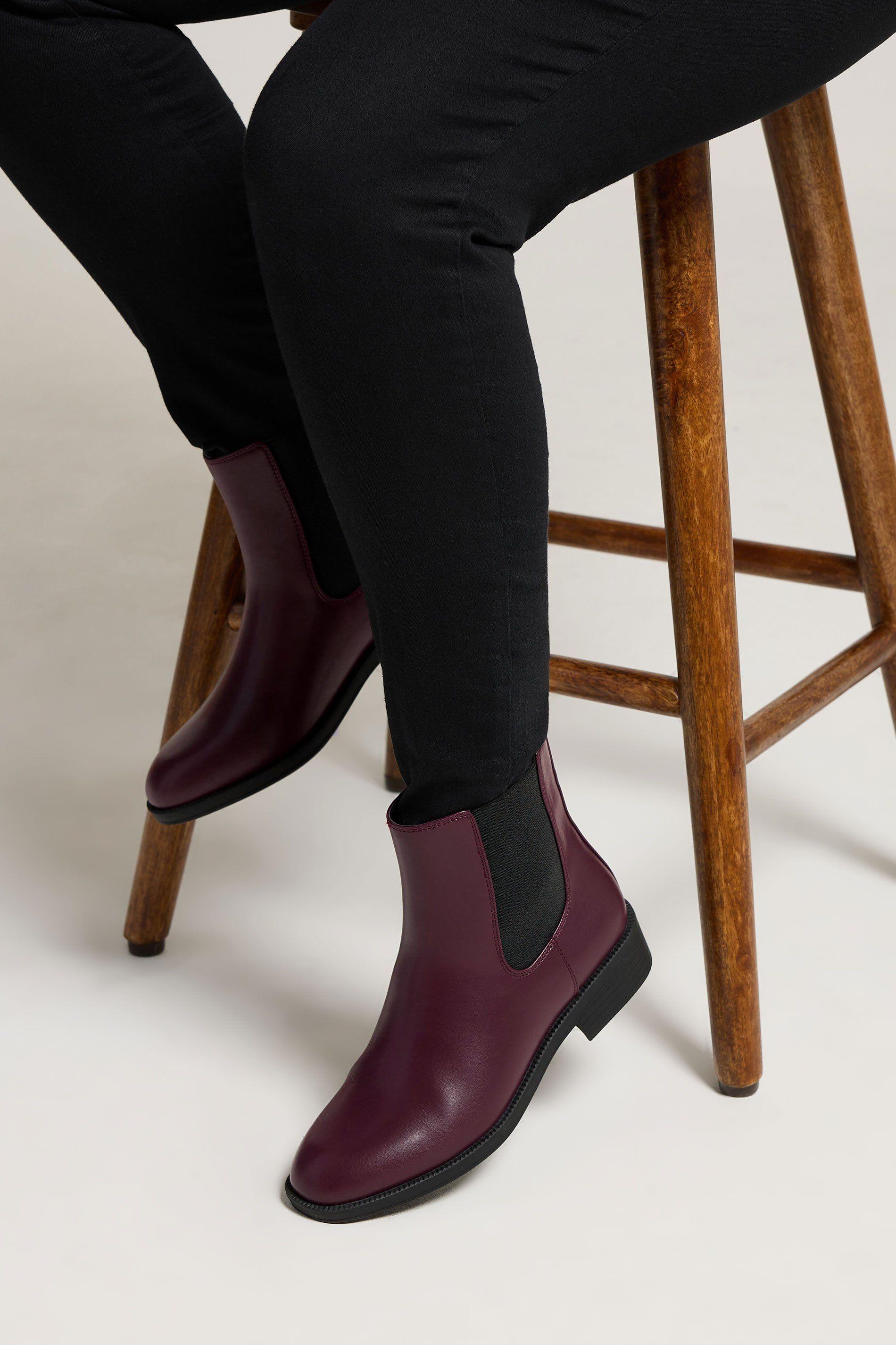 Faux Leather Chelsea Ankle Boots by YOURS