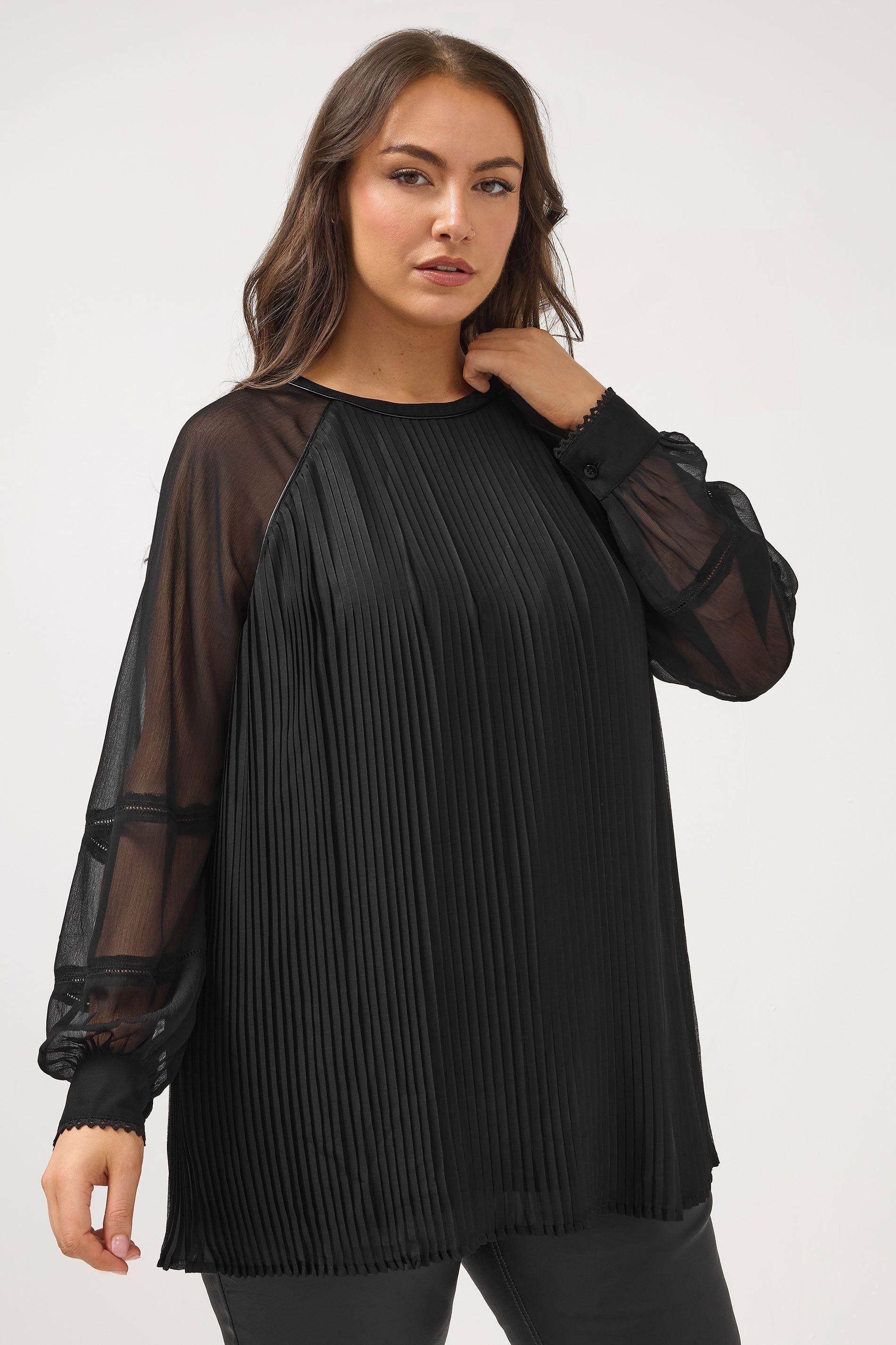 Faux Leather Trim Blouse by YOURS