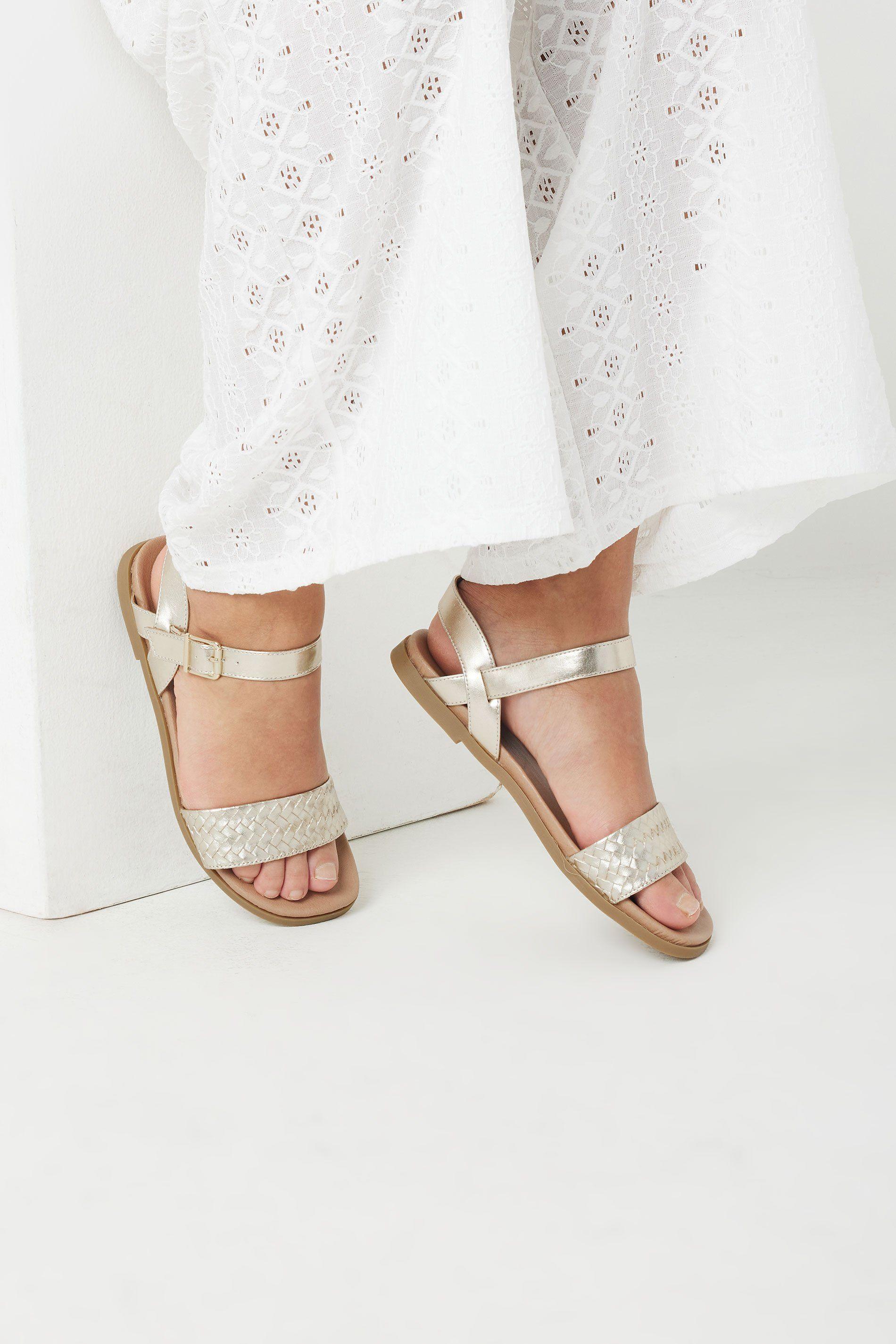 Faux Leather Woven Sandals by YOURS