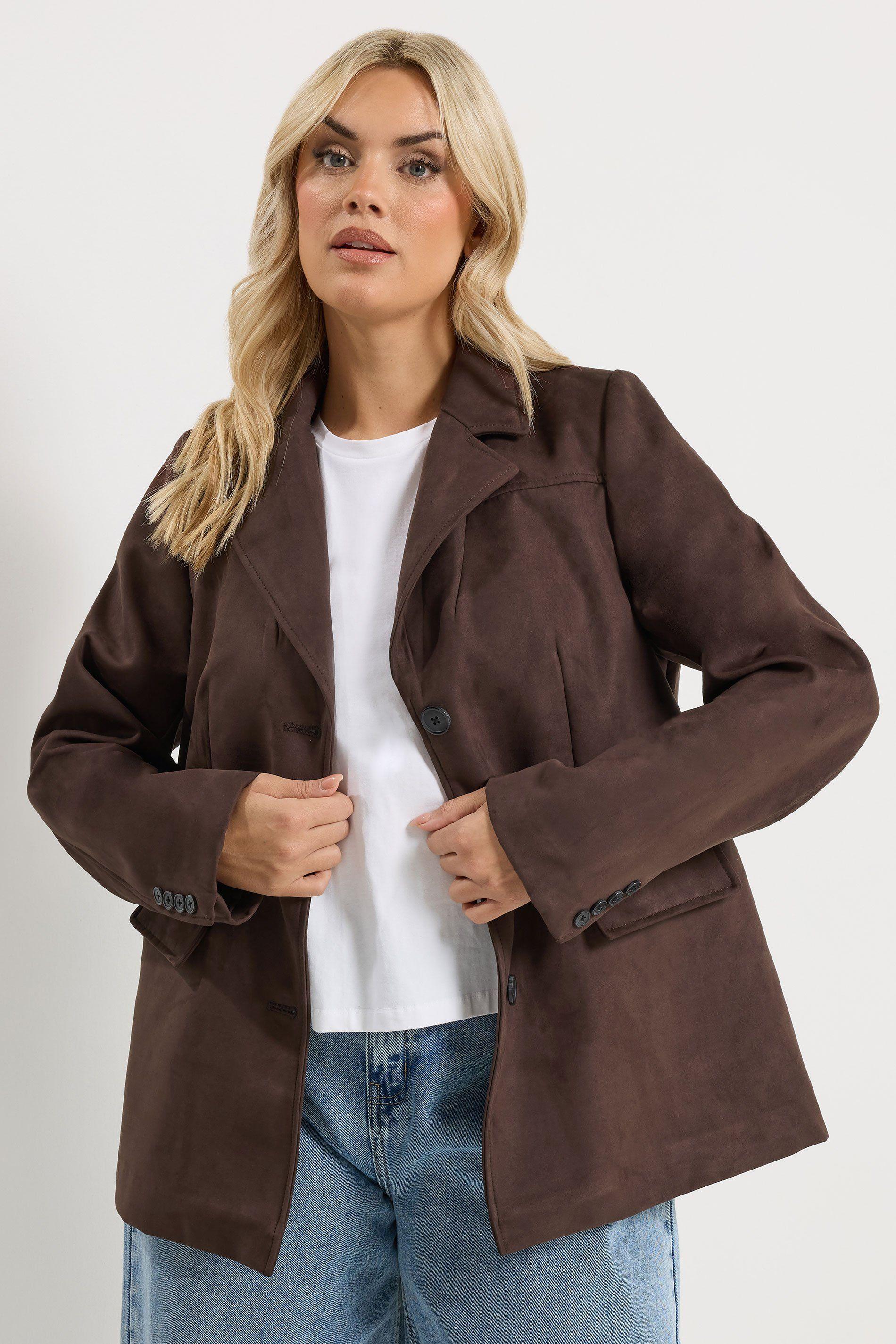 Faux Suede Blazer by YOURS