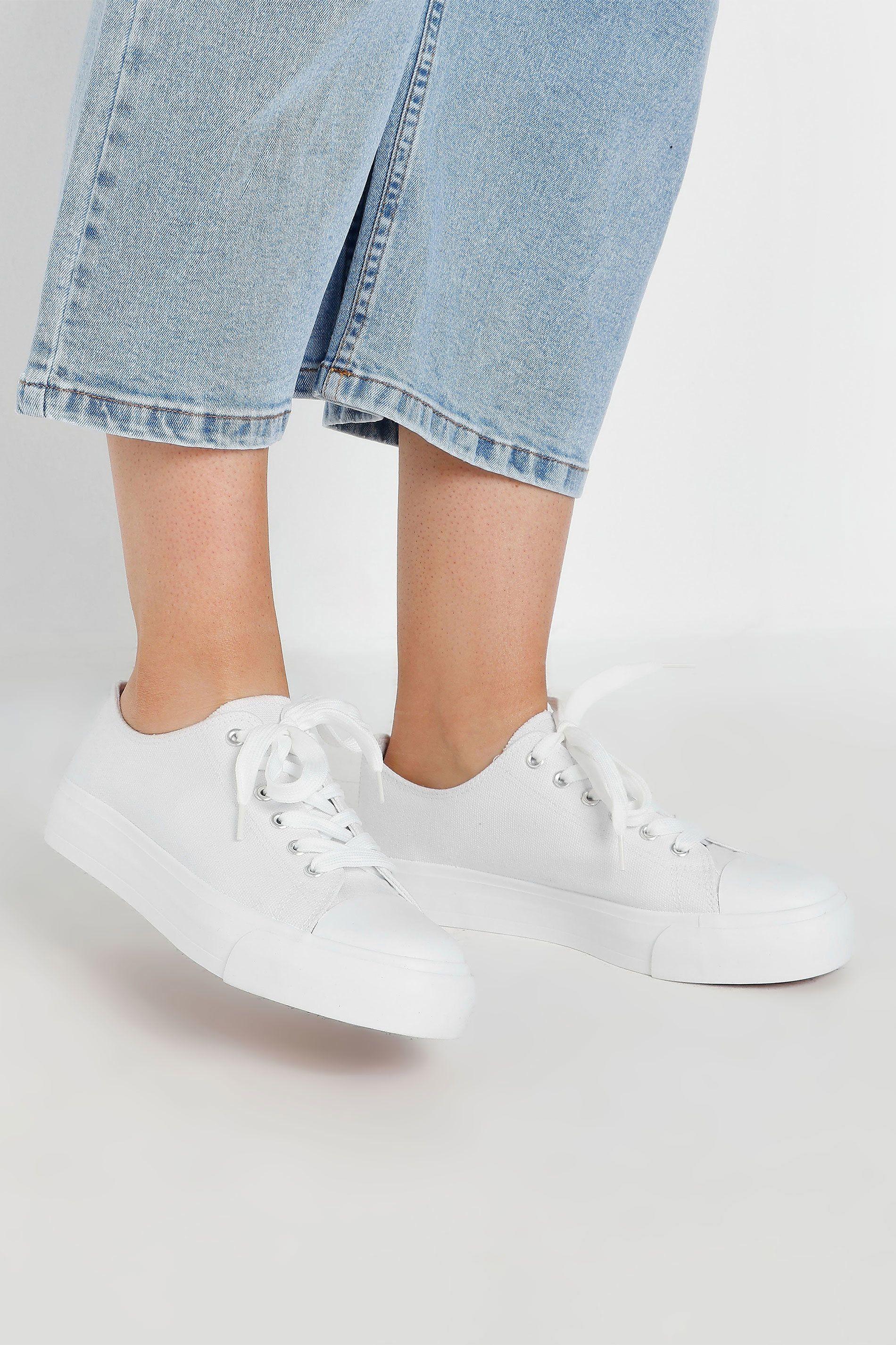 Flat Canvas Trainers by YOURS