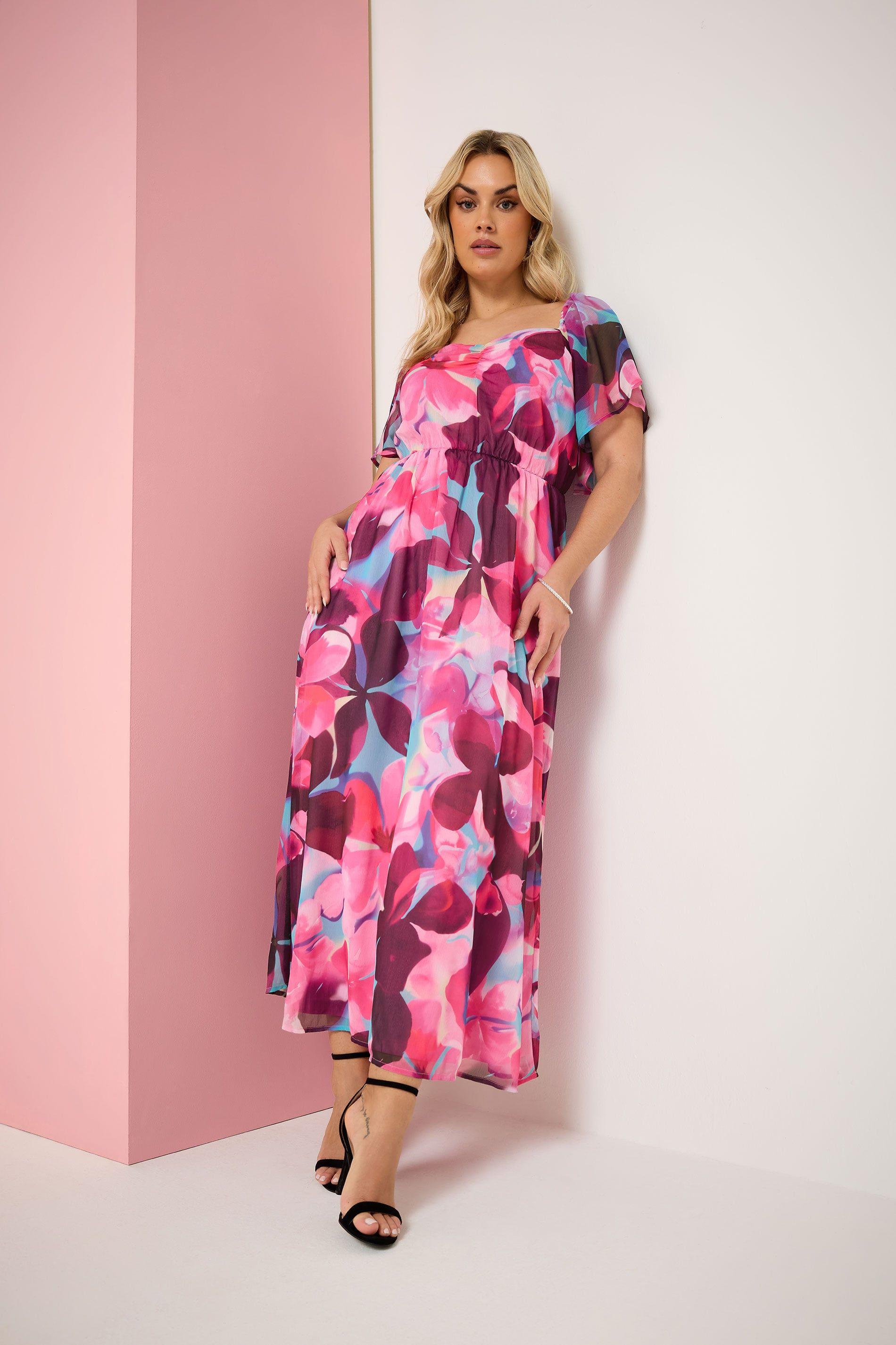 Floral Angel Sleeve Dress by YOURS