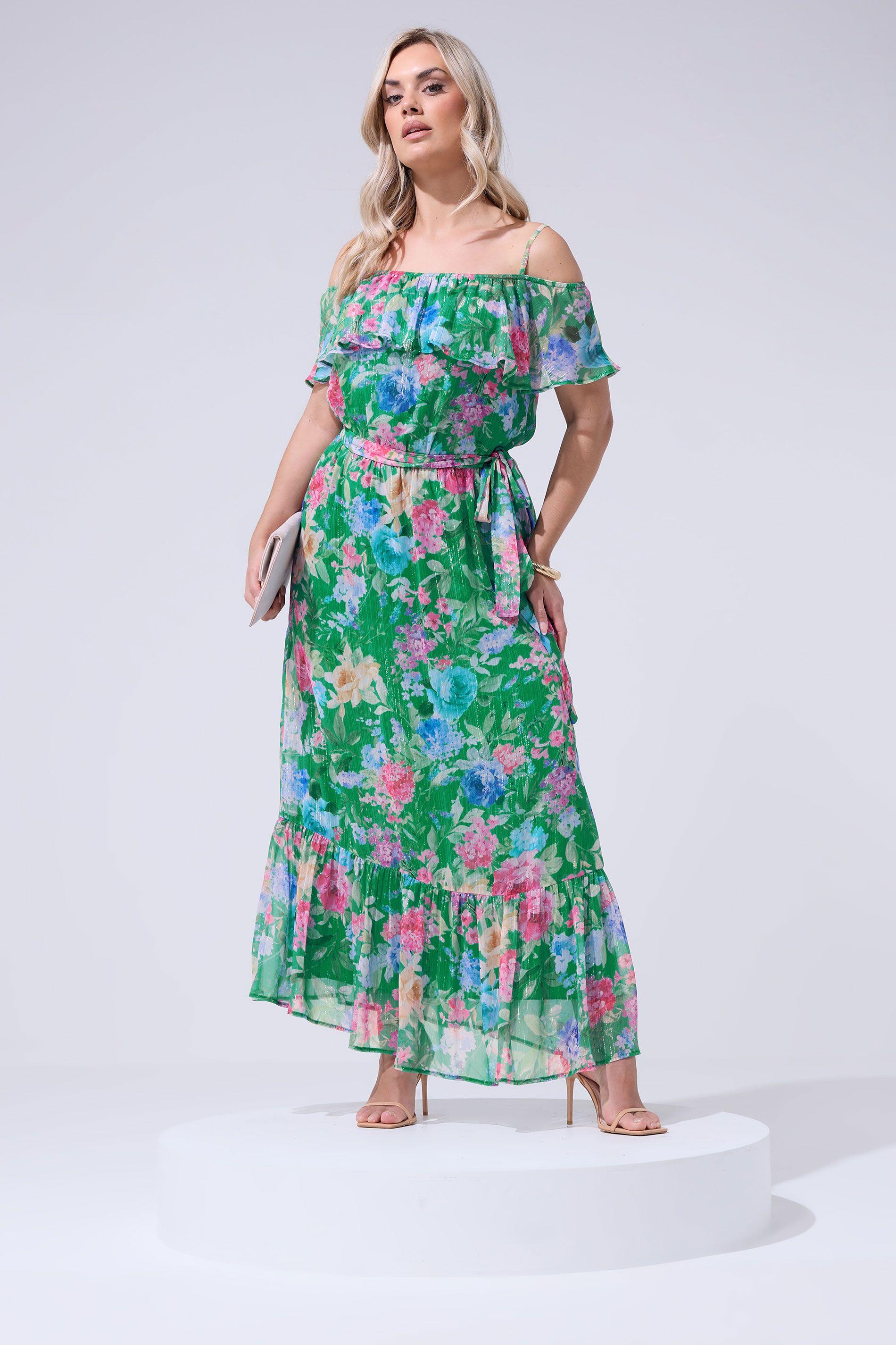 Floral Cold Shoulder Dress by YOURS