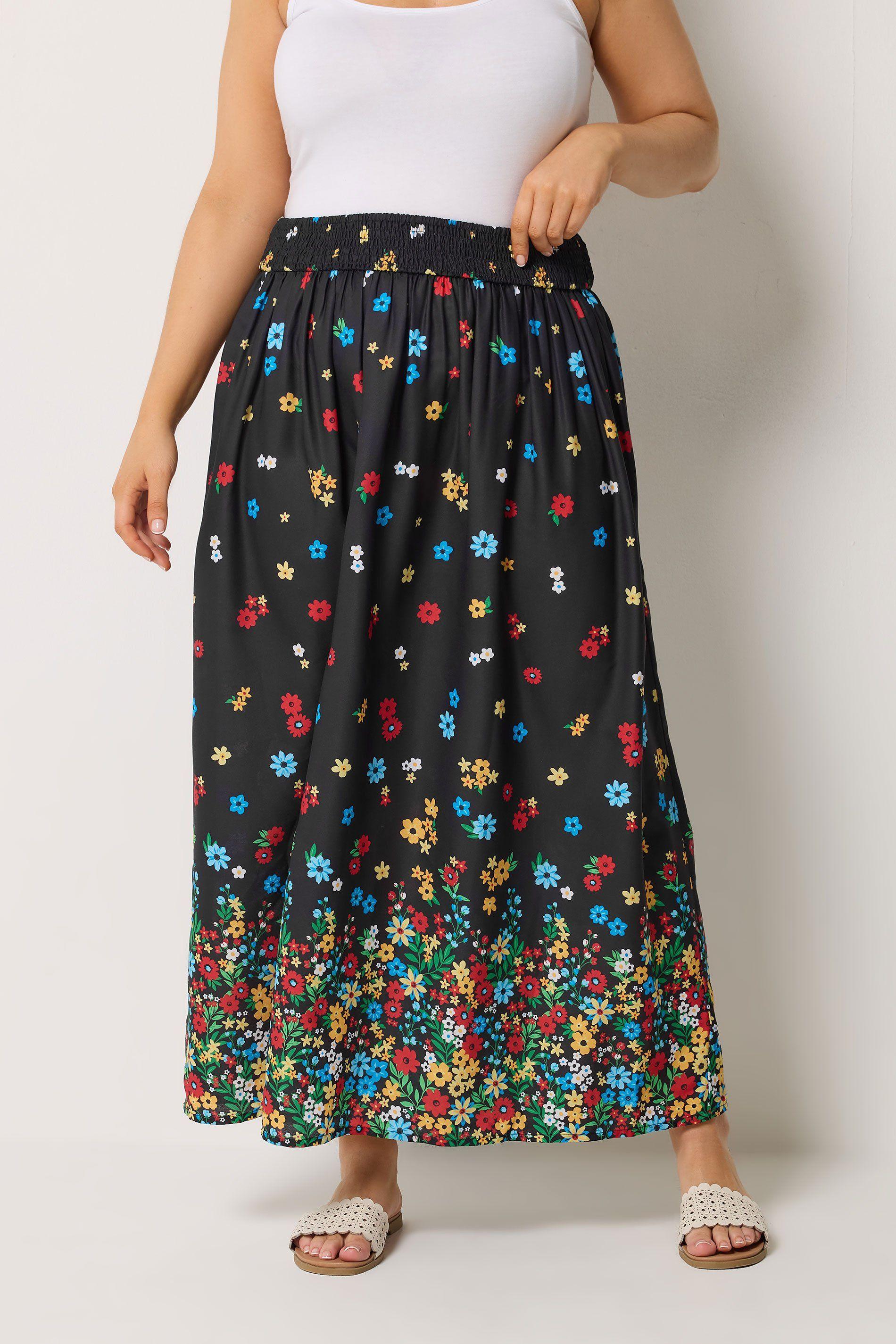 Floral Ditsy Maxi Skirt by YOURS