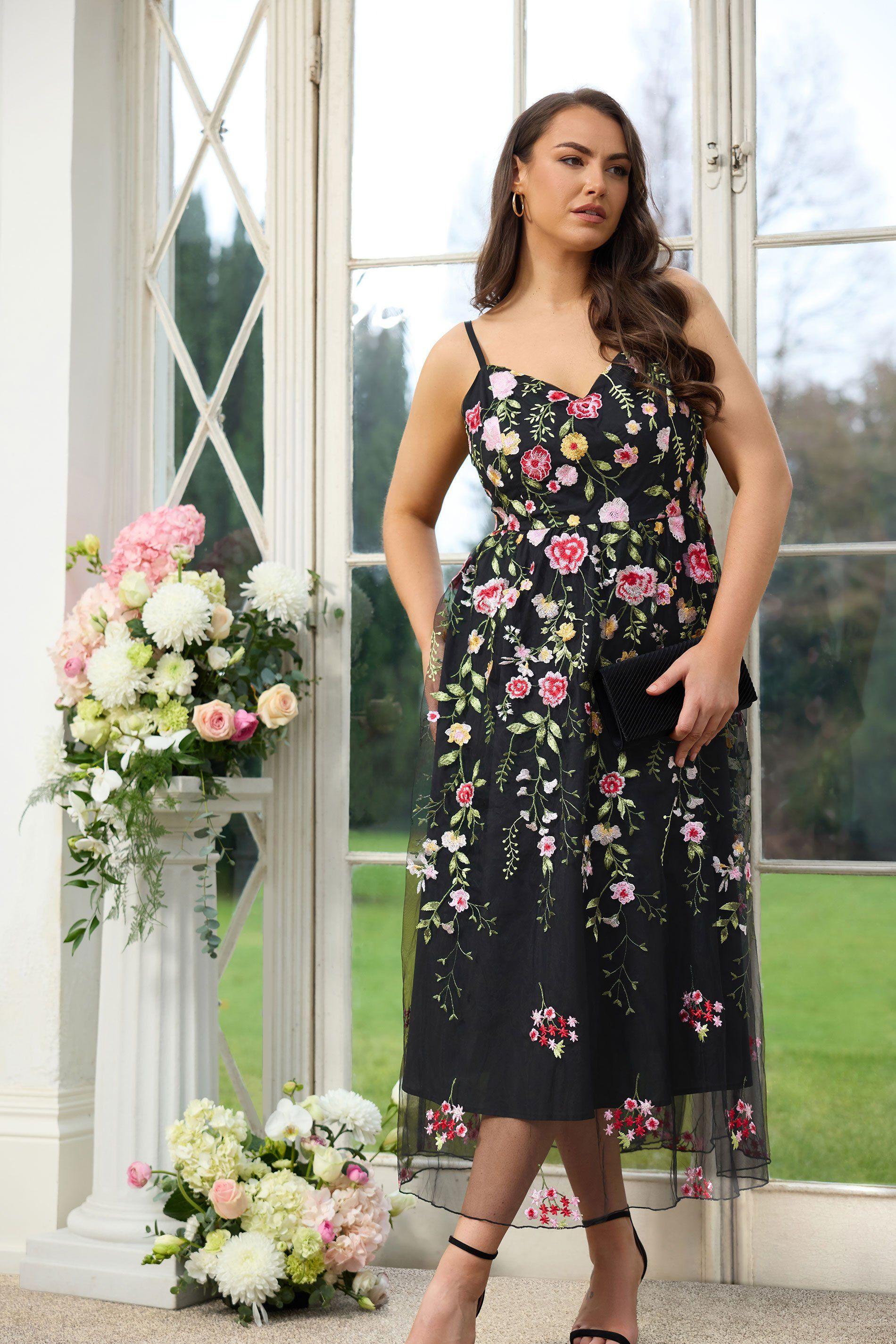 Floral Embroidered Maxi Dress by YOURS