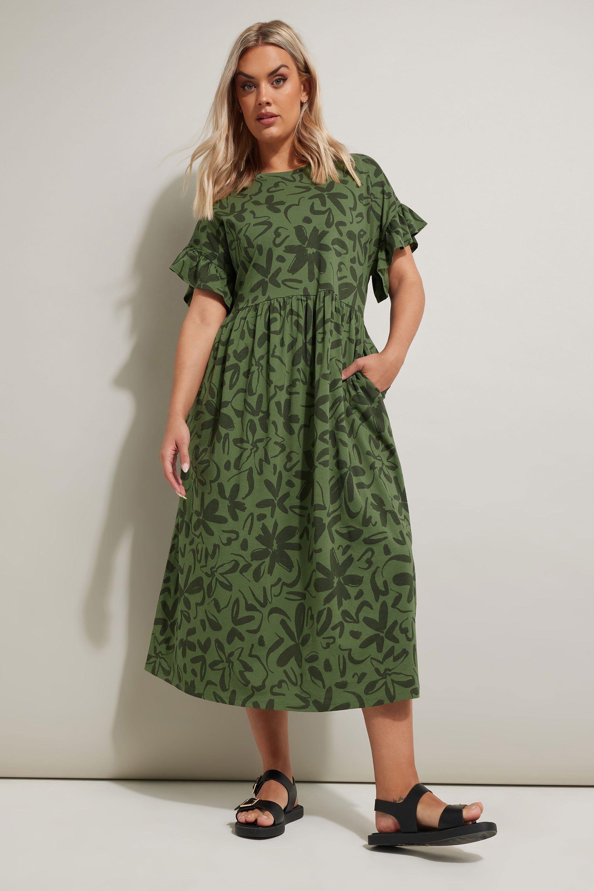 Floral Frill Midaxi Dress by YOURS