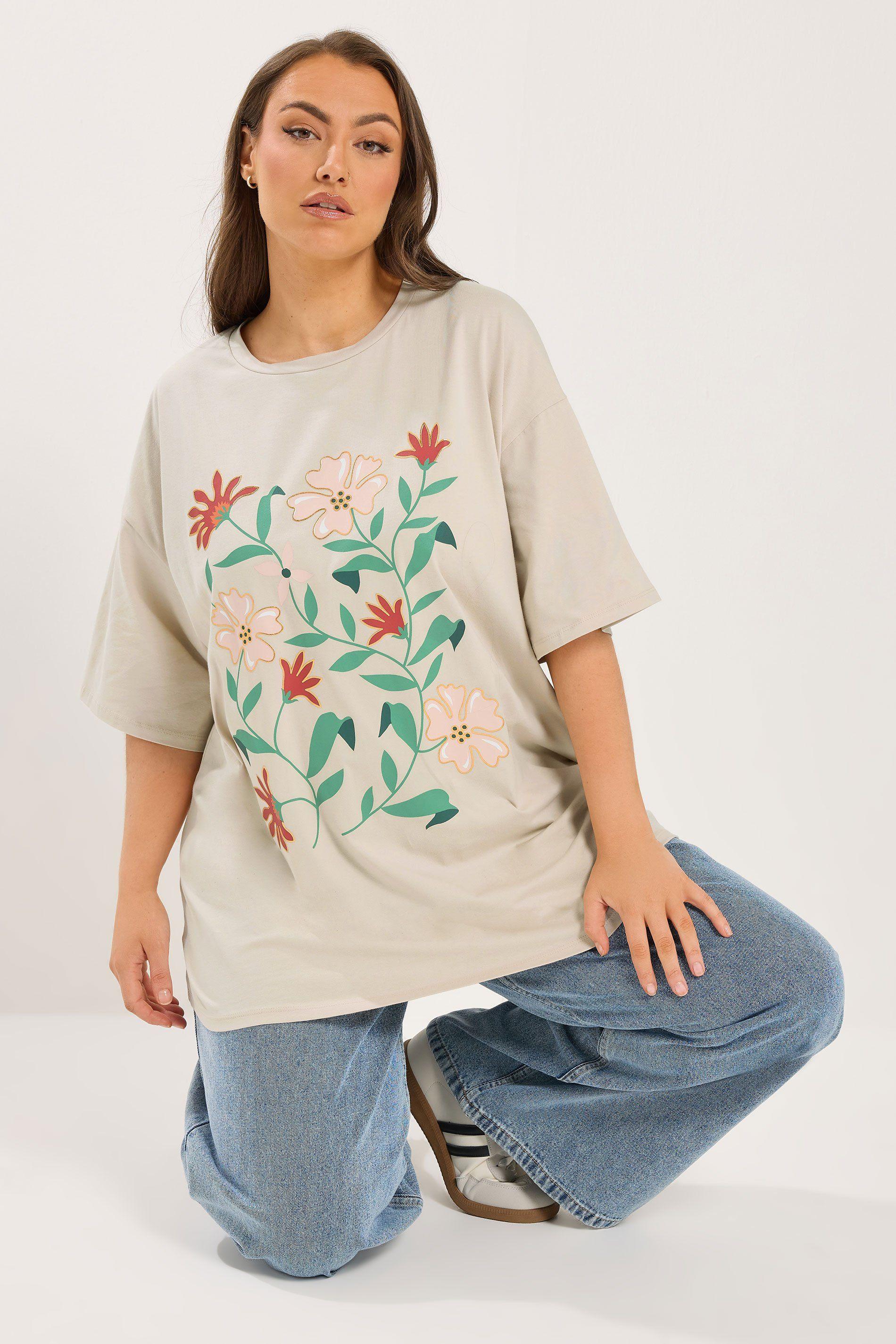 Floral Graphic T-Shirt by YOURS