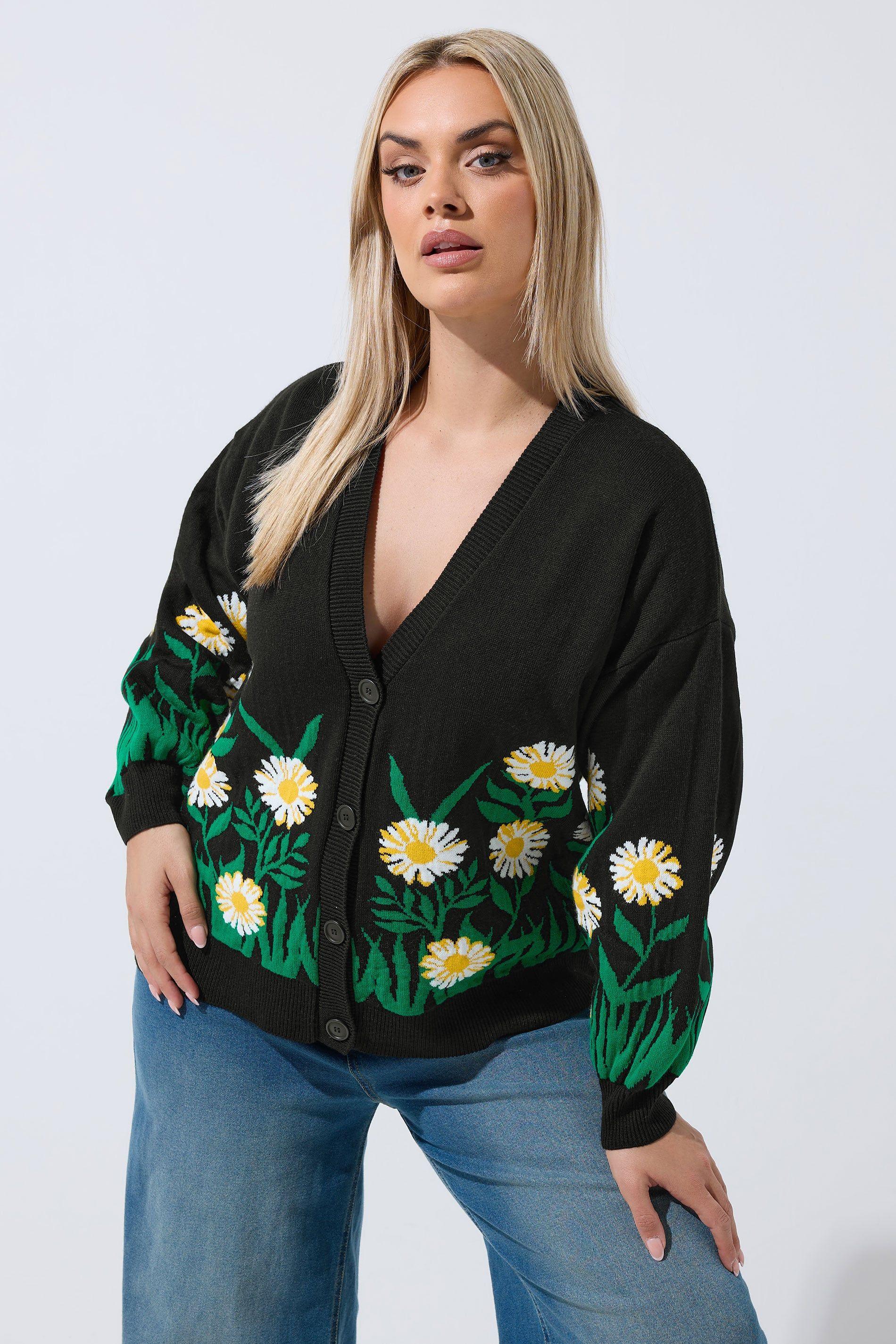 Floral Knitted Cardigan by YOURS