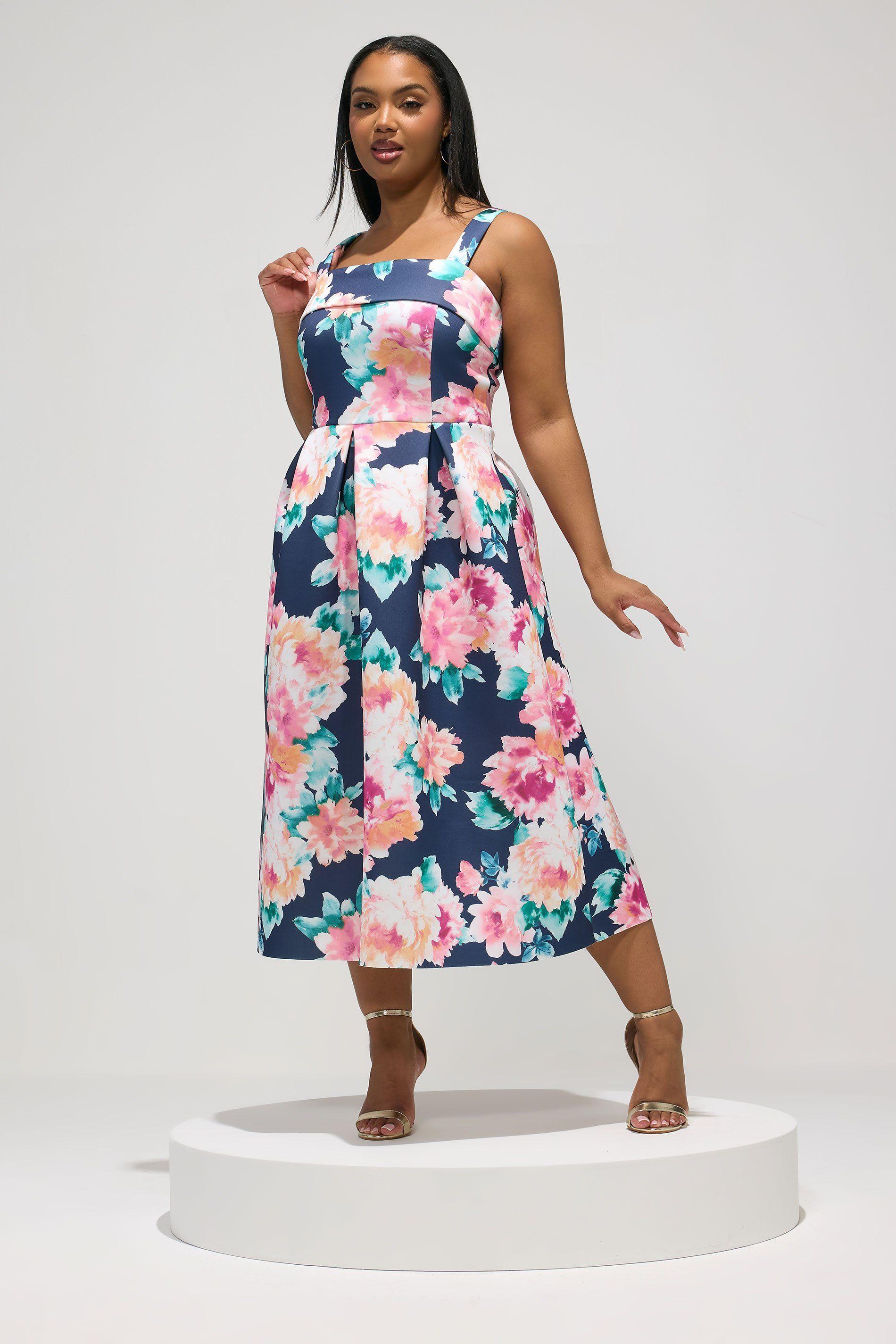 Floral Midi Skater Dress by YOURS