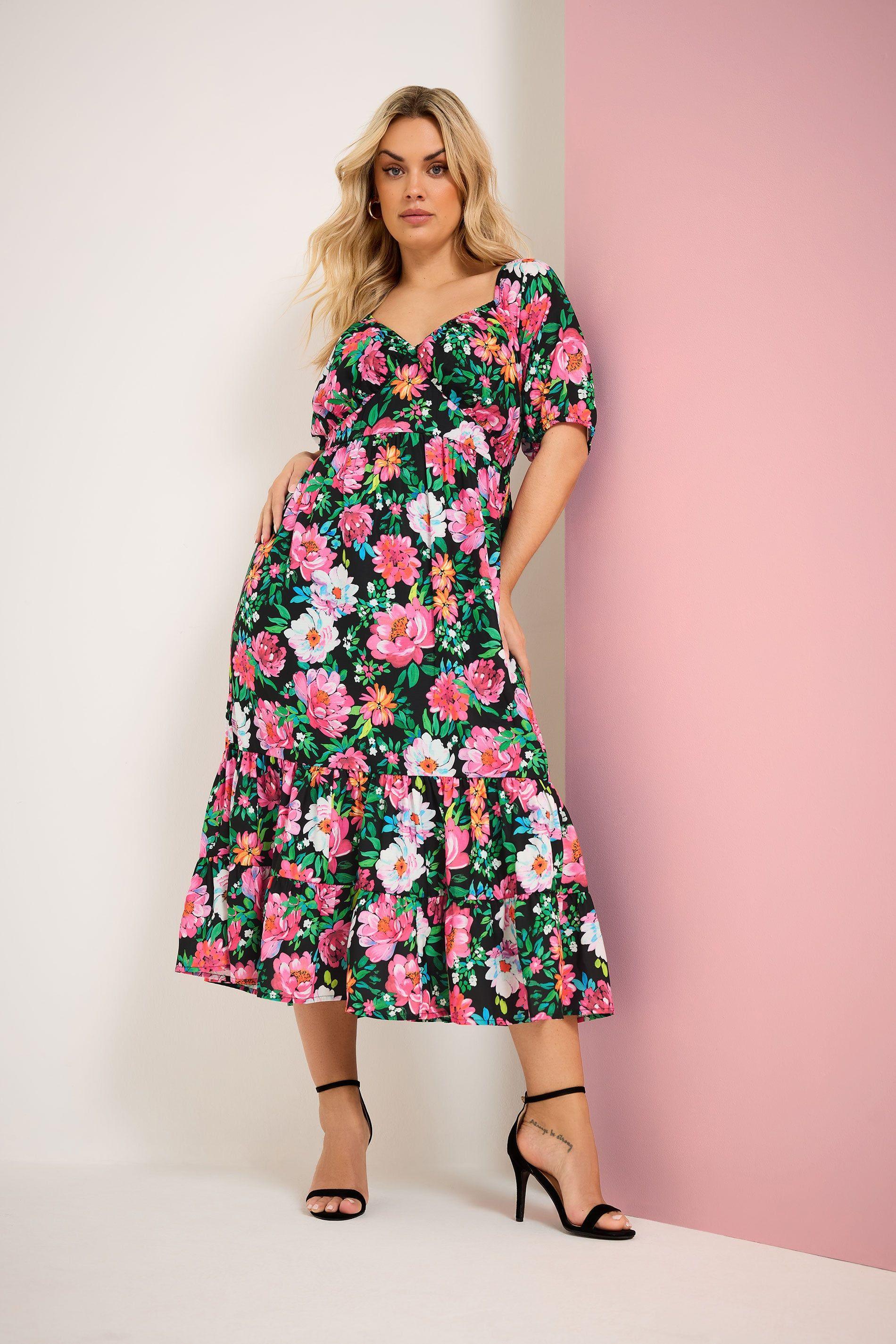 Floral Milkmaid Midi Dress by YOURS
