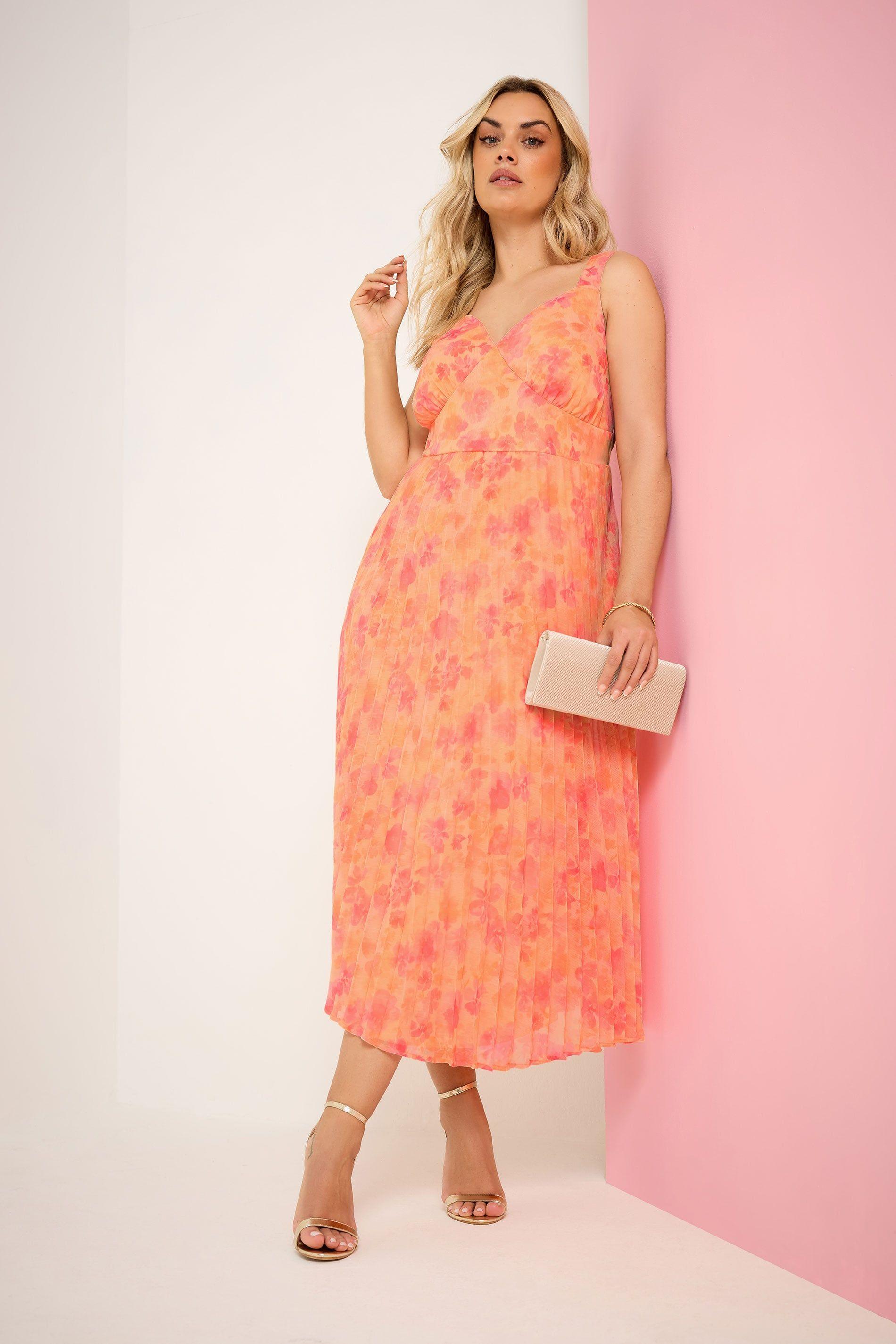 Floral Pleated Maxi Dress by YOURS