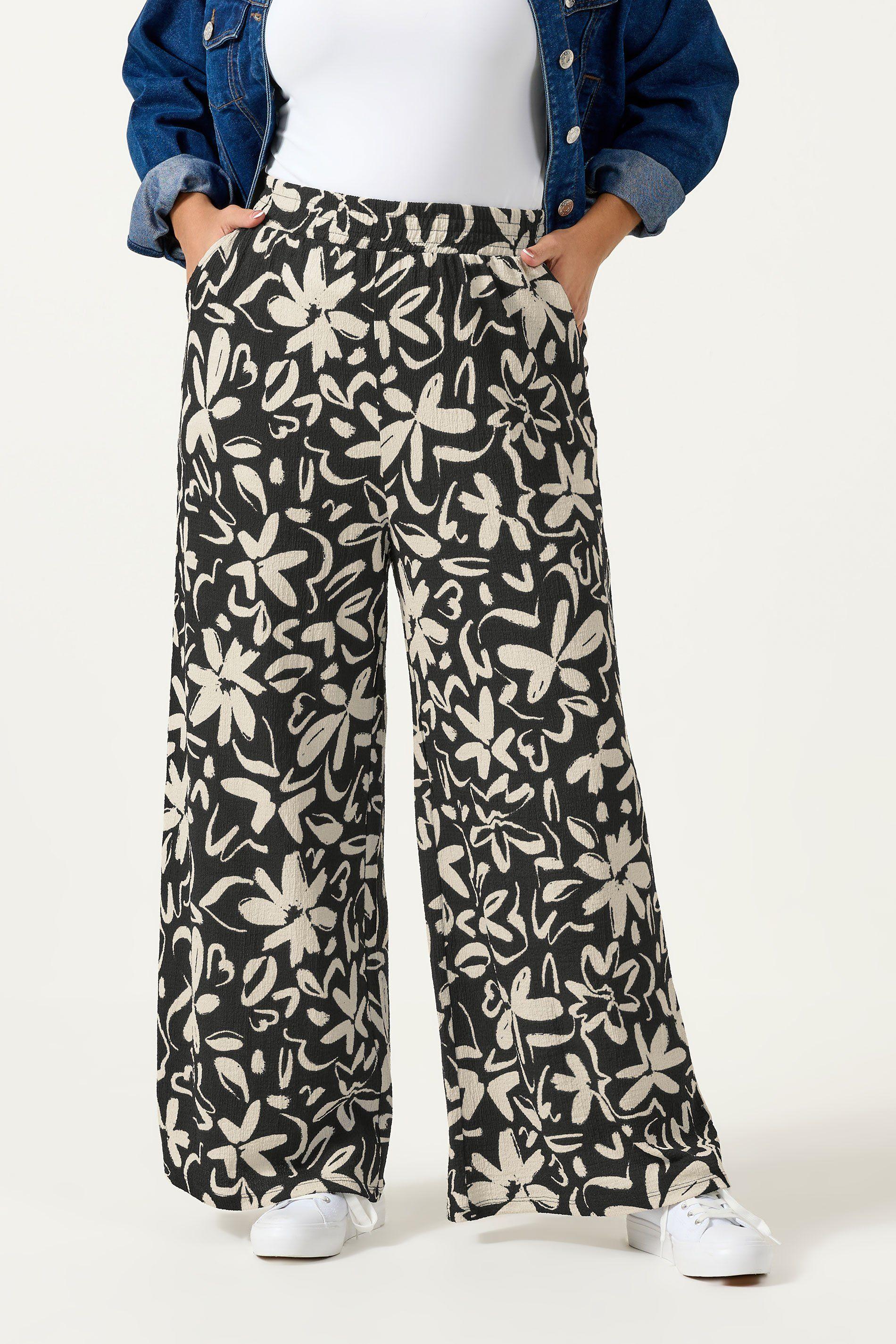Floral Textured Trousers by YOURS