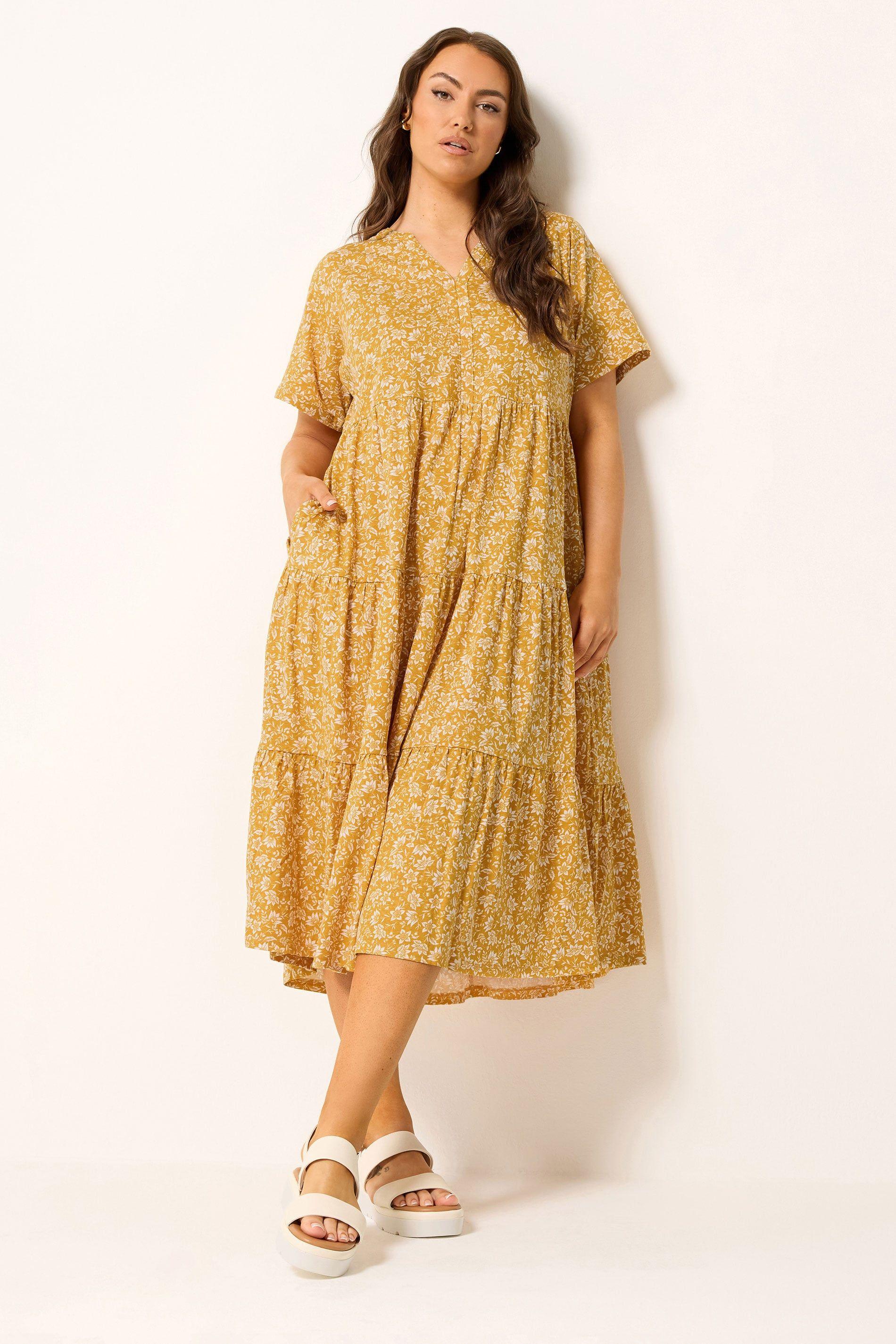 Floral Tiered Maxi Dress by YOURS