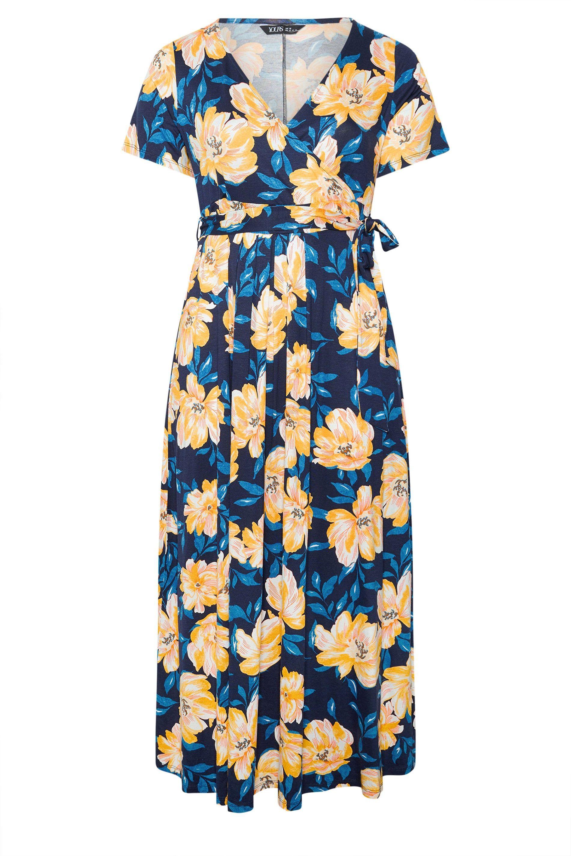 Floral Wrap Front Dress by YOURS