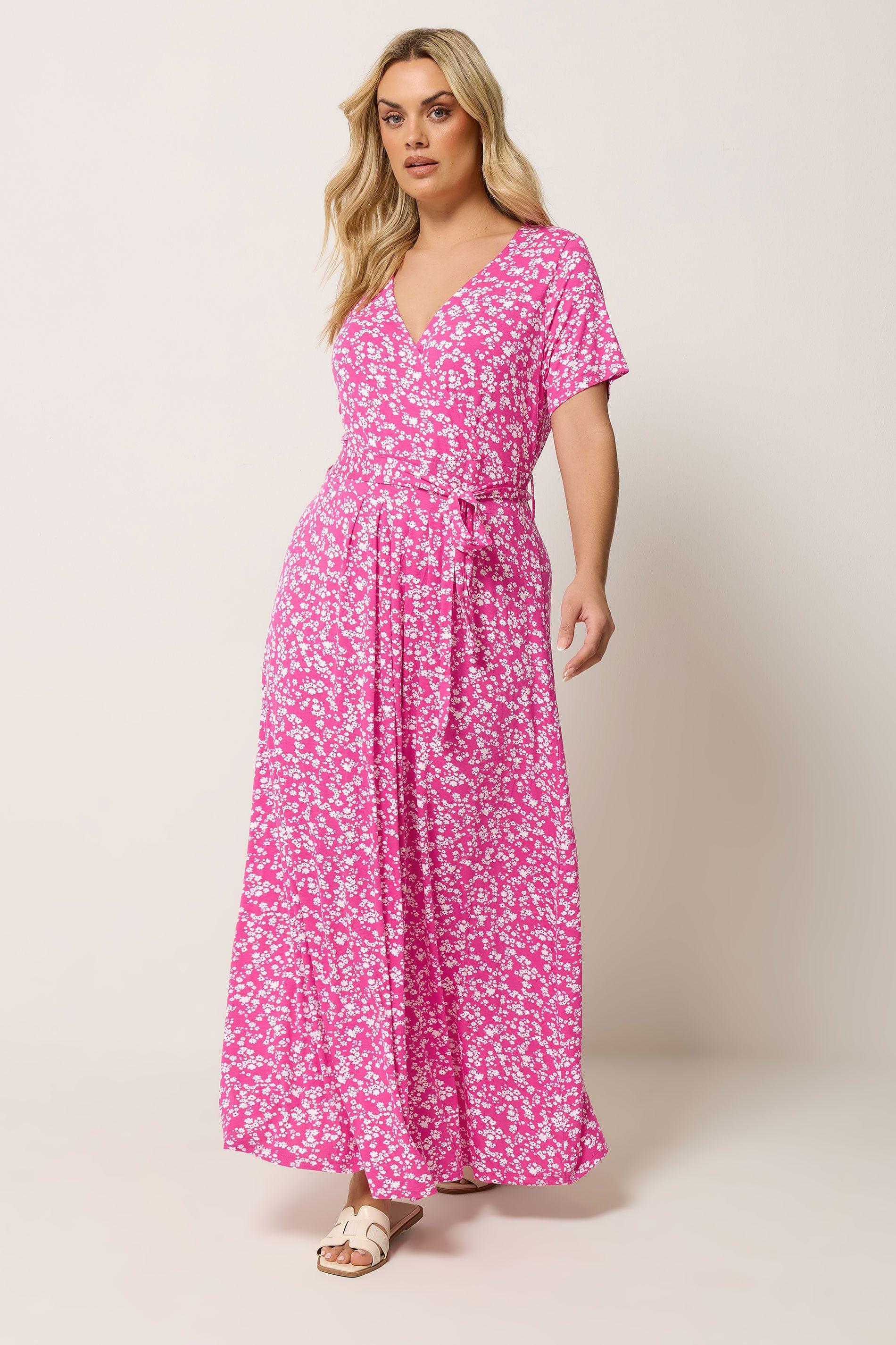 Floral Wrap Front Dress by YOURS