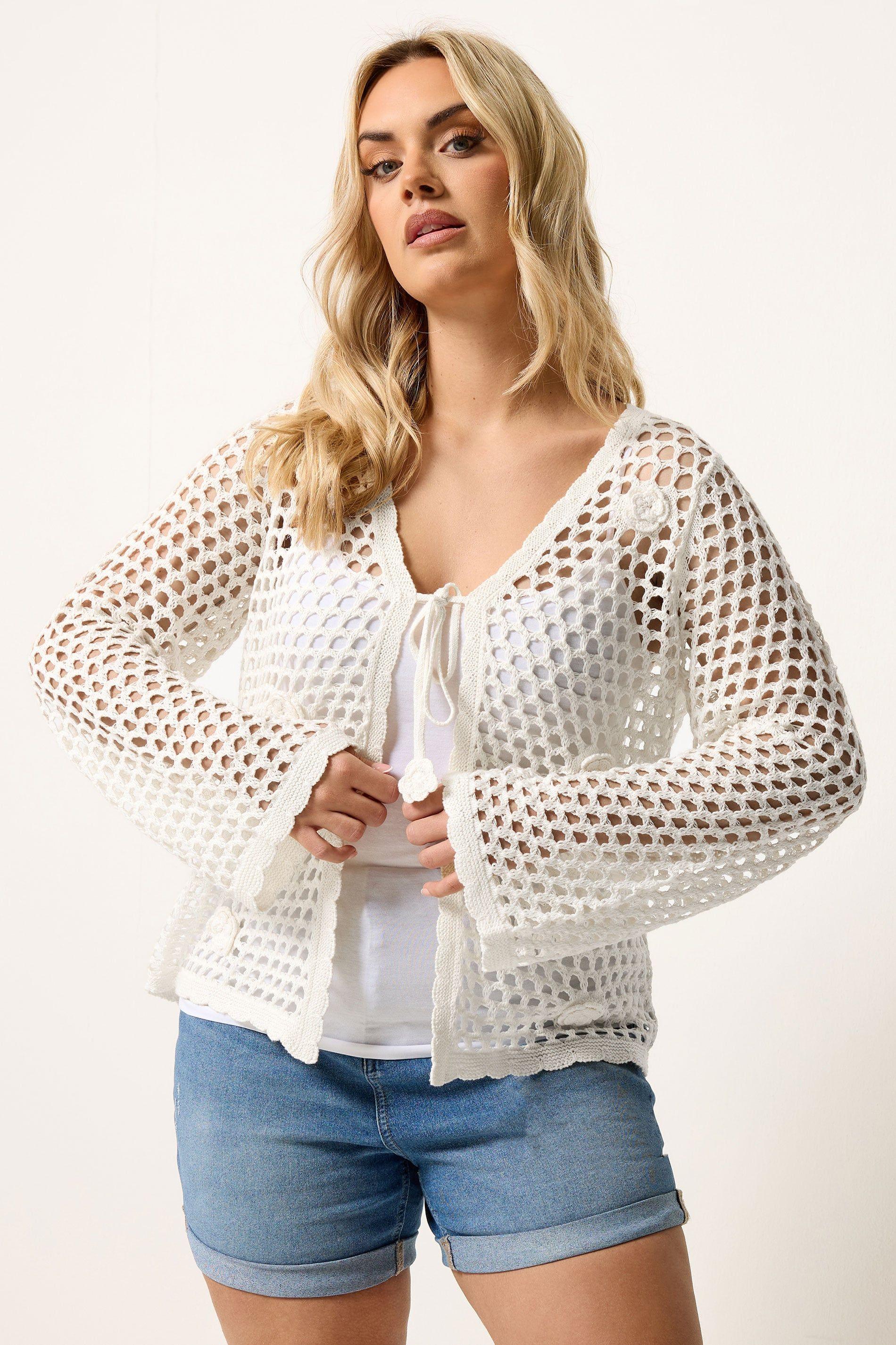 Flower Applique Cardigan by YOURS