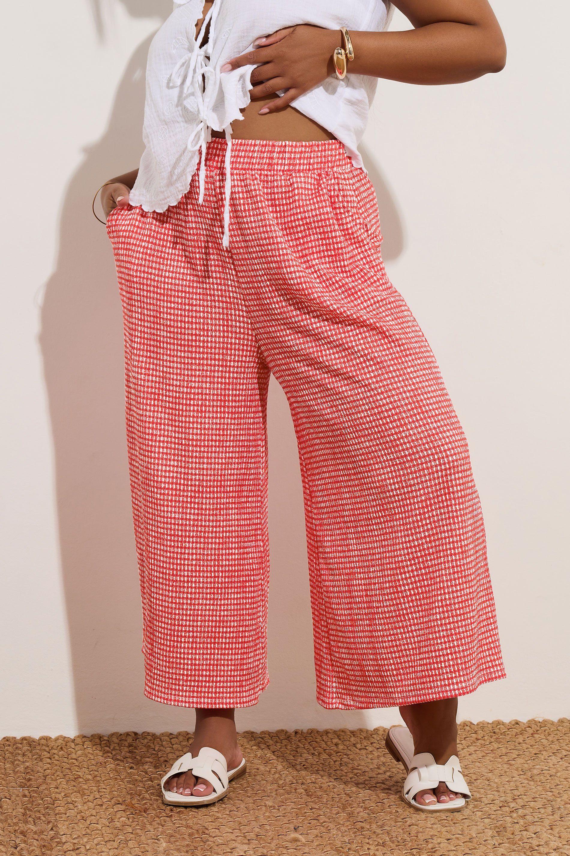 Gingham Crinkle Midaxi Culottes by YOURS