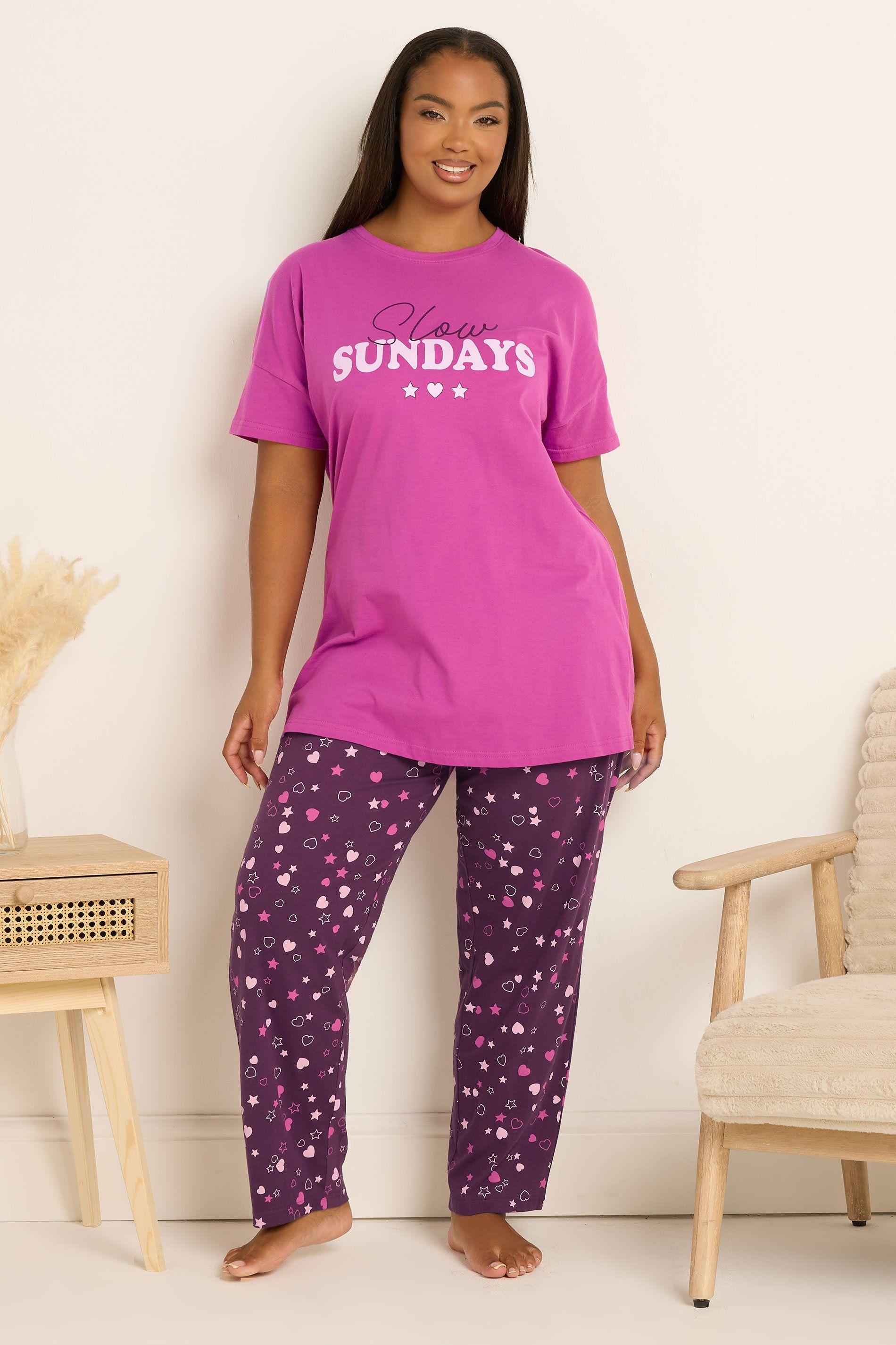 Heart Wide Leg Pyjama Set by YOURS