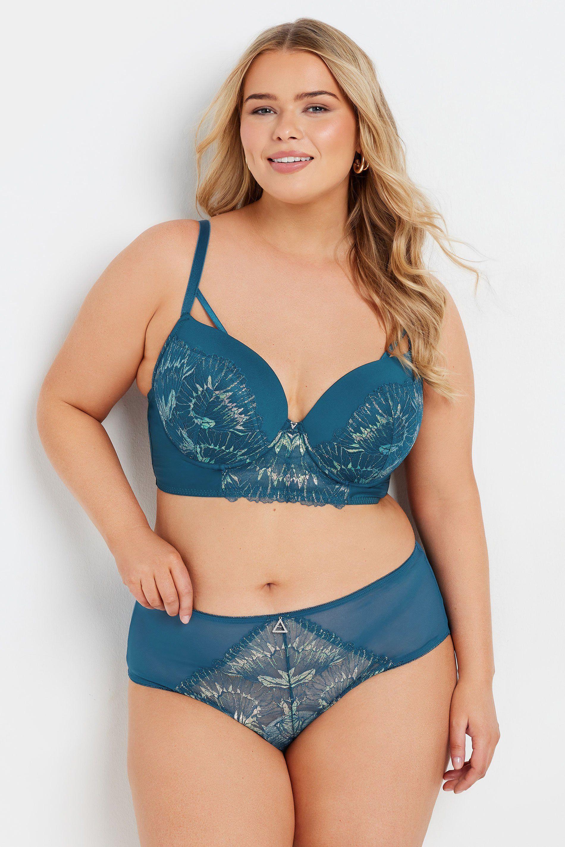 Iridescent Longline Underwired Bra by YOURS