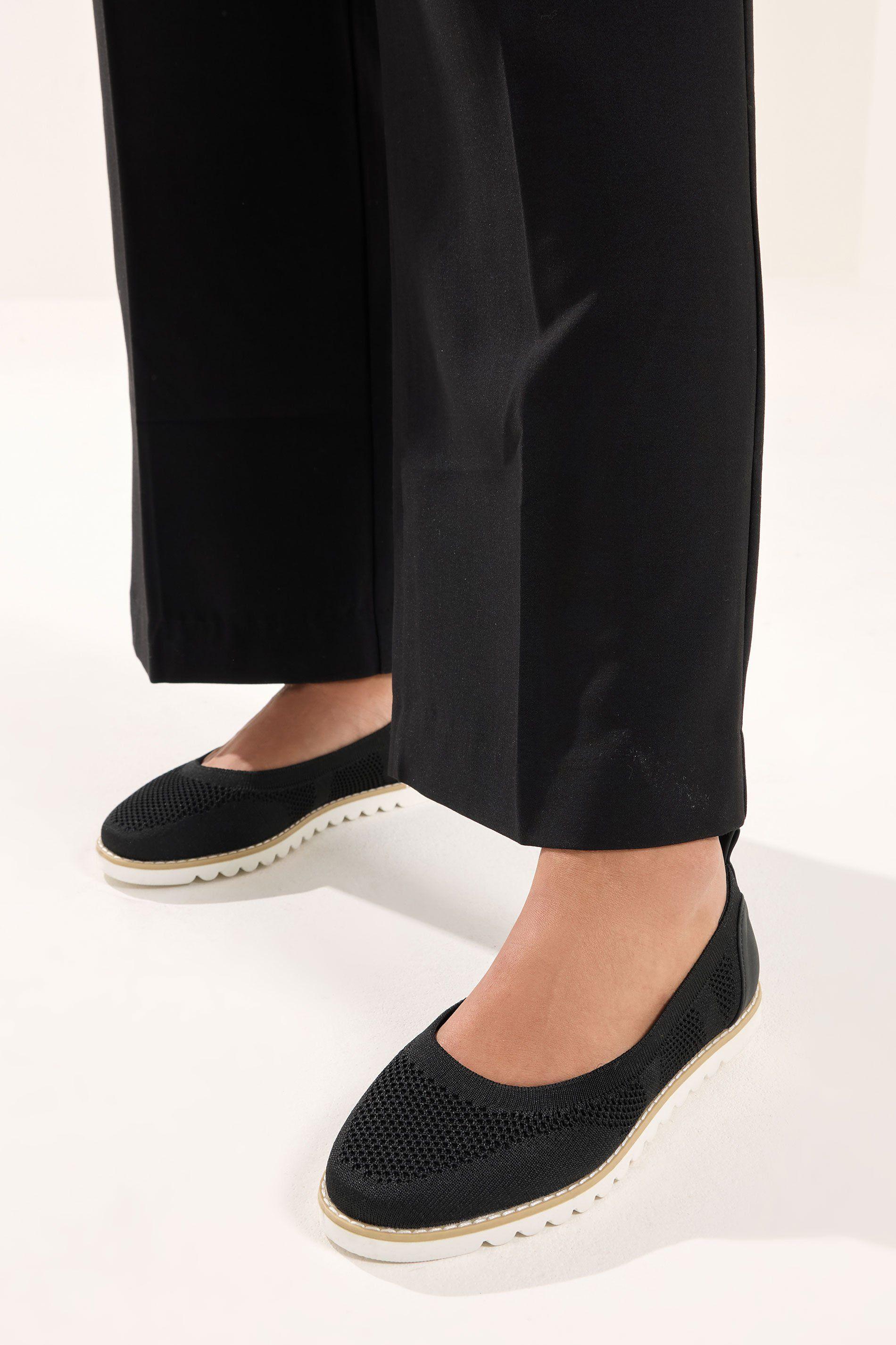 Knitted Slip On Ballet Flats In Extra Wide EEE Fit by YOURS