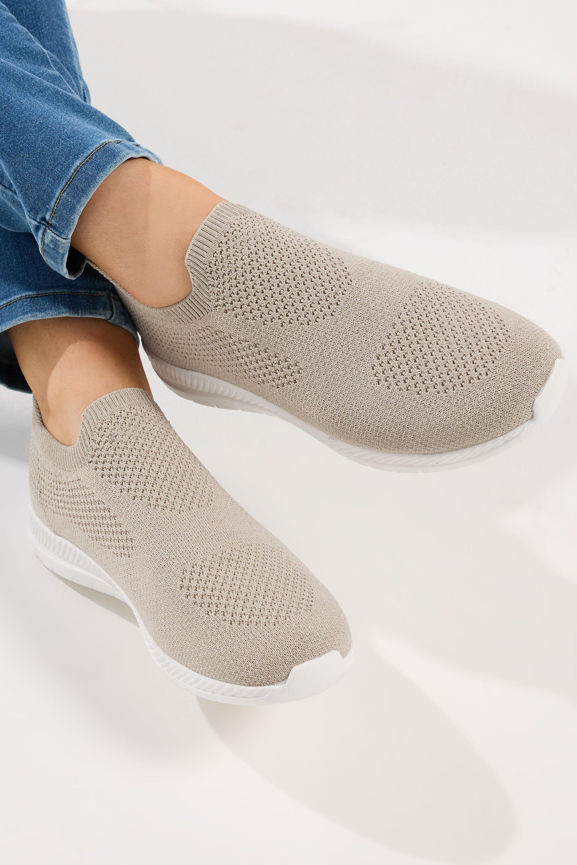 Knitted Slip On Trainers In Wide E Fit by YOURS