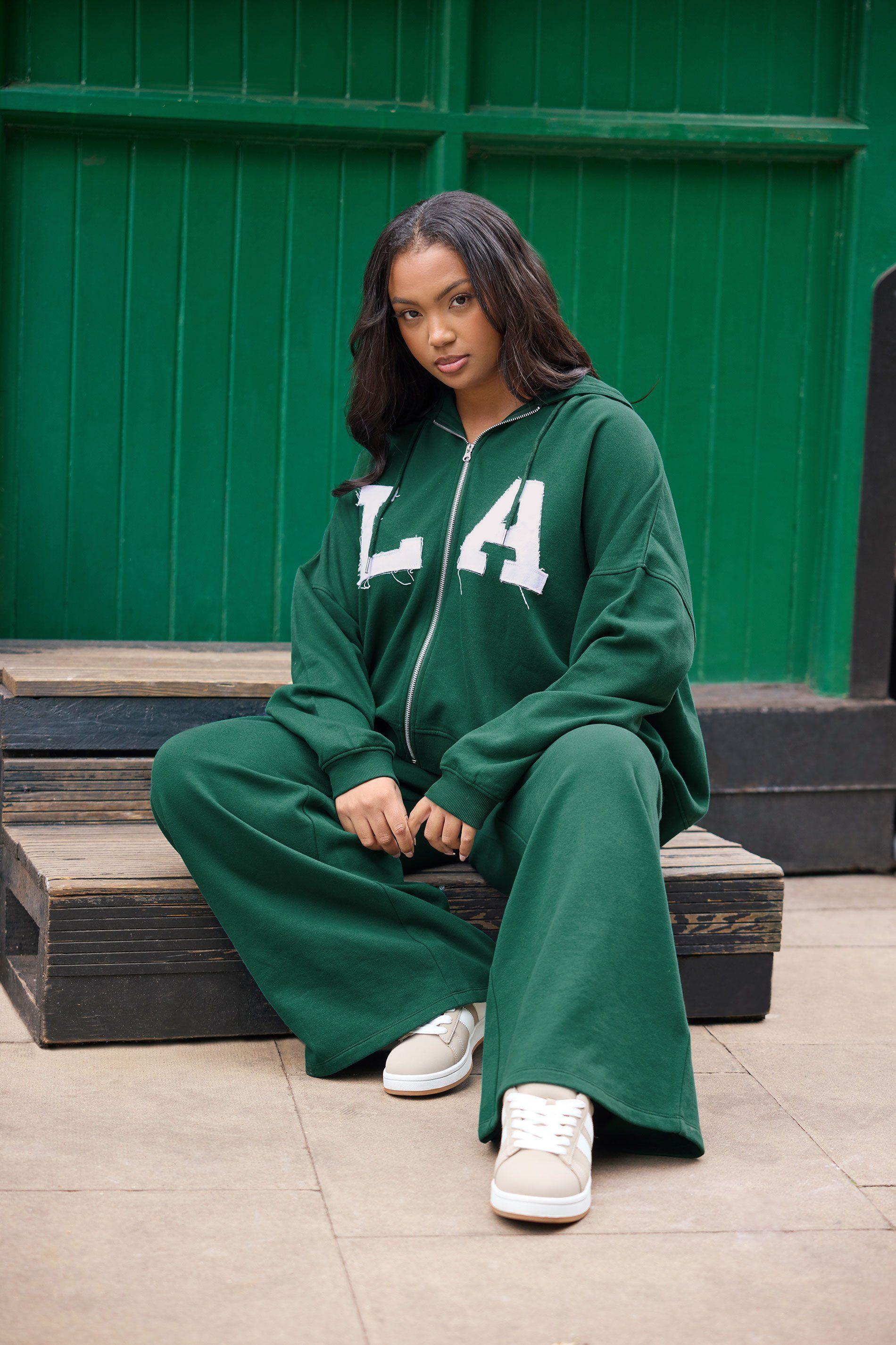 'LA' Slogan Zip Hoodie by YOURS