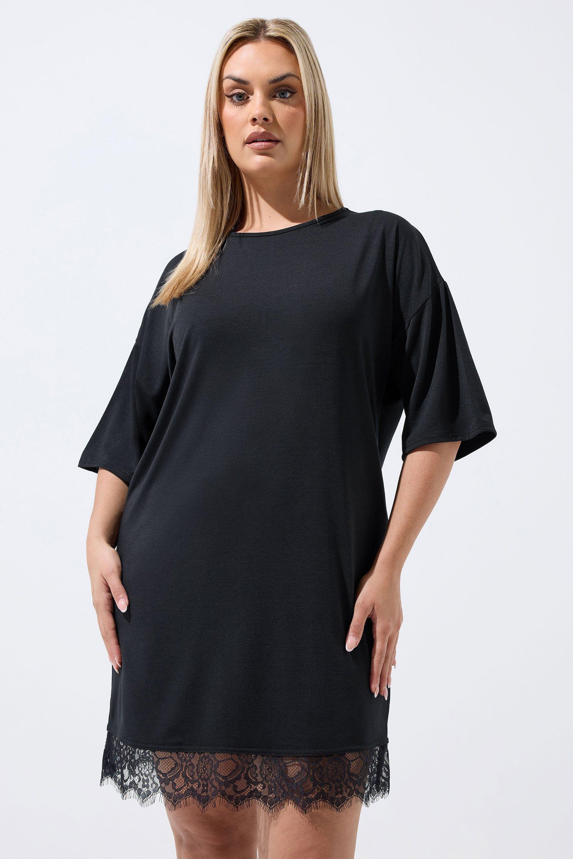 Lace Trim Mini Dress by YOURS