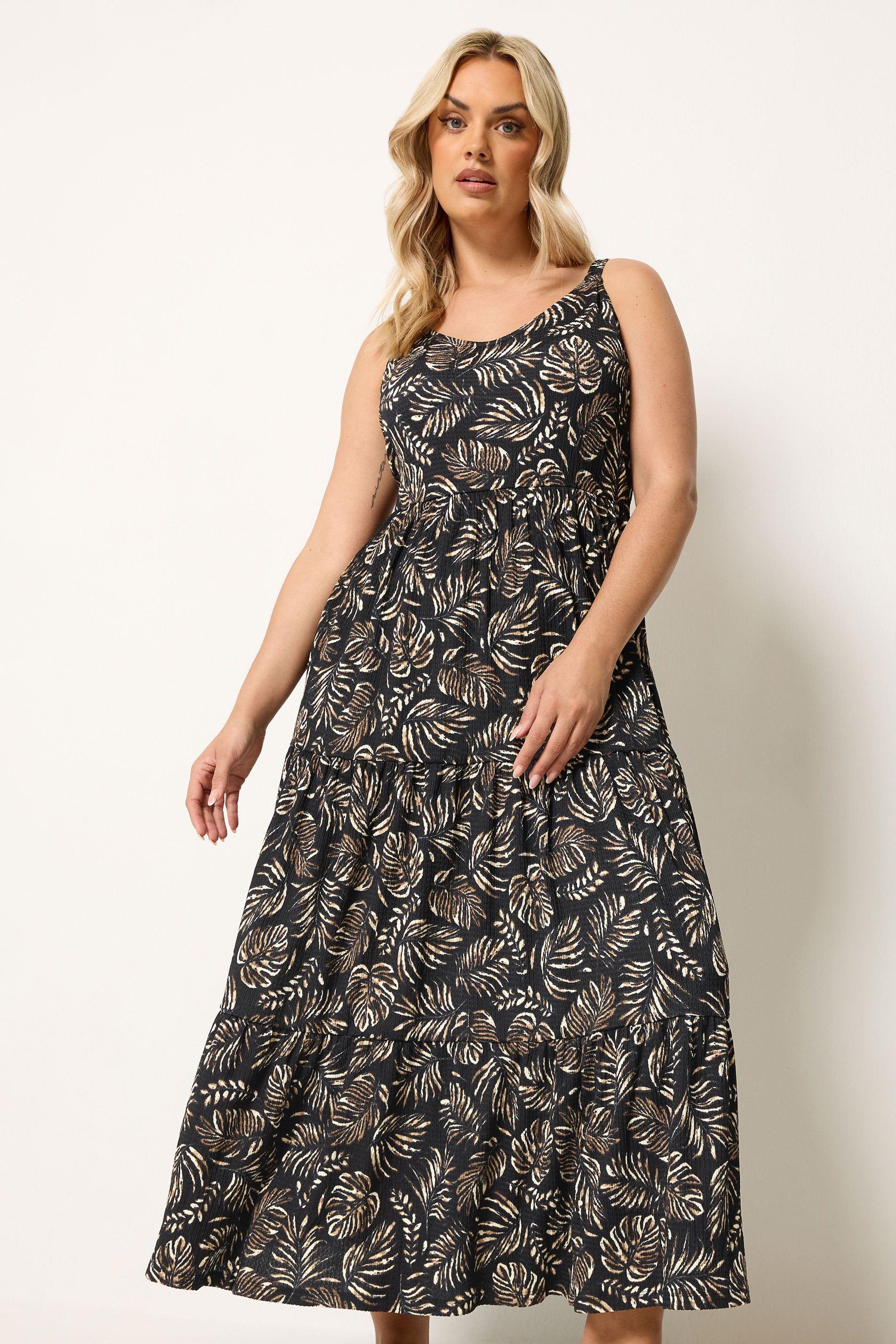 Leaf Tiered Maxi Dress by YOURS