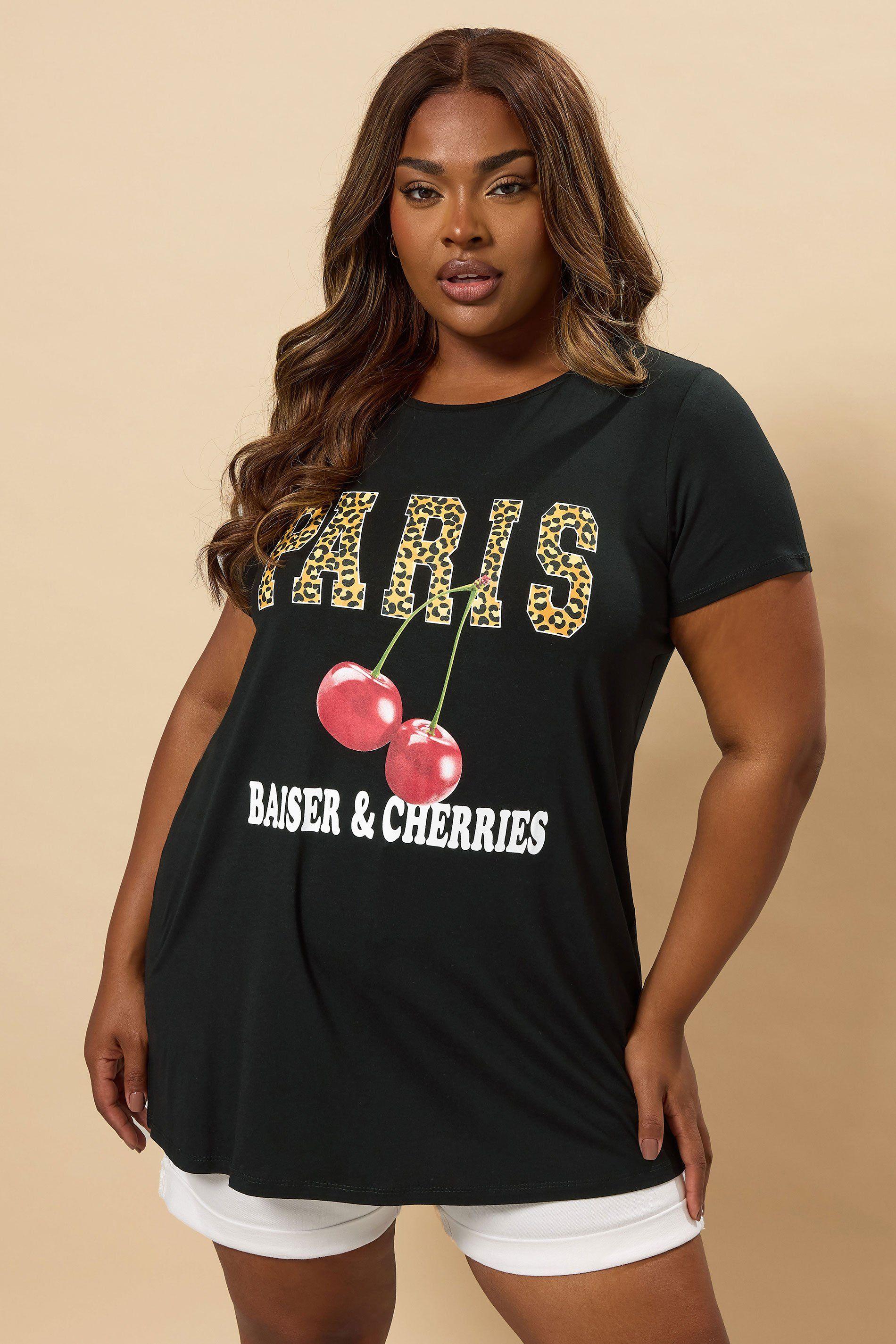 Leopard Cherry Graphic T-Shirt by YOURS