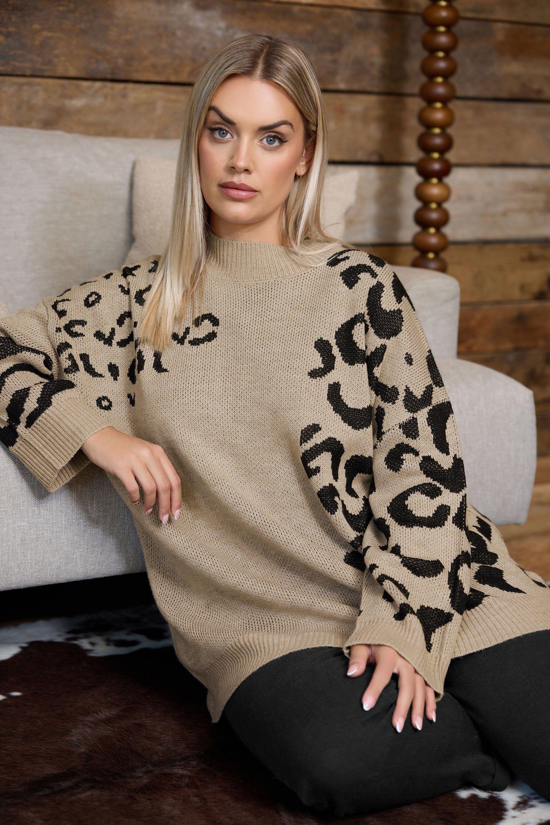 Leopard High Neck Jumper by YOURS