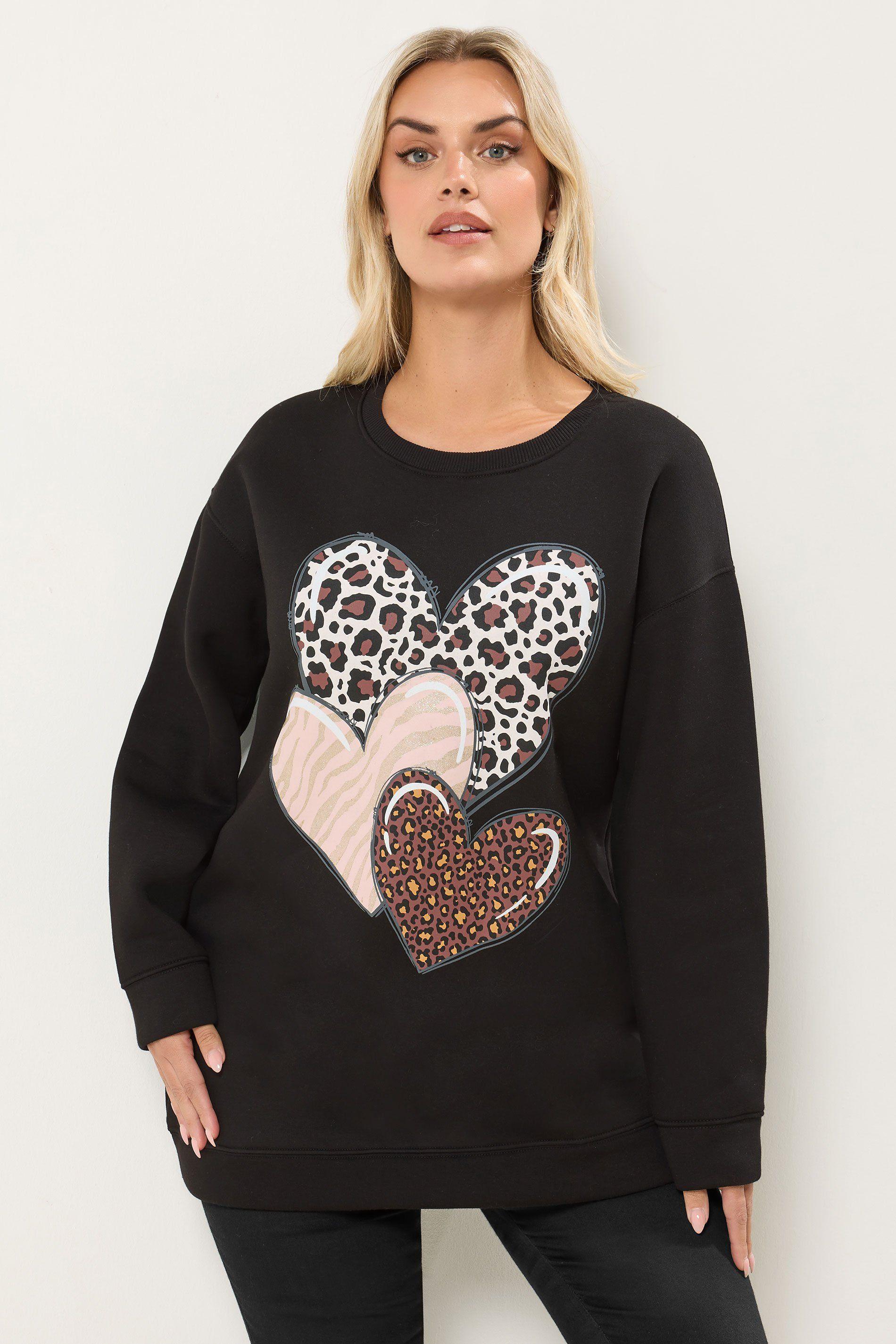 Leopard Print Heart Sweatshirt by YOURS