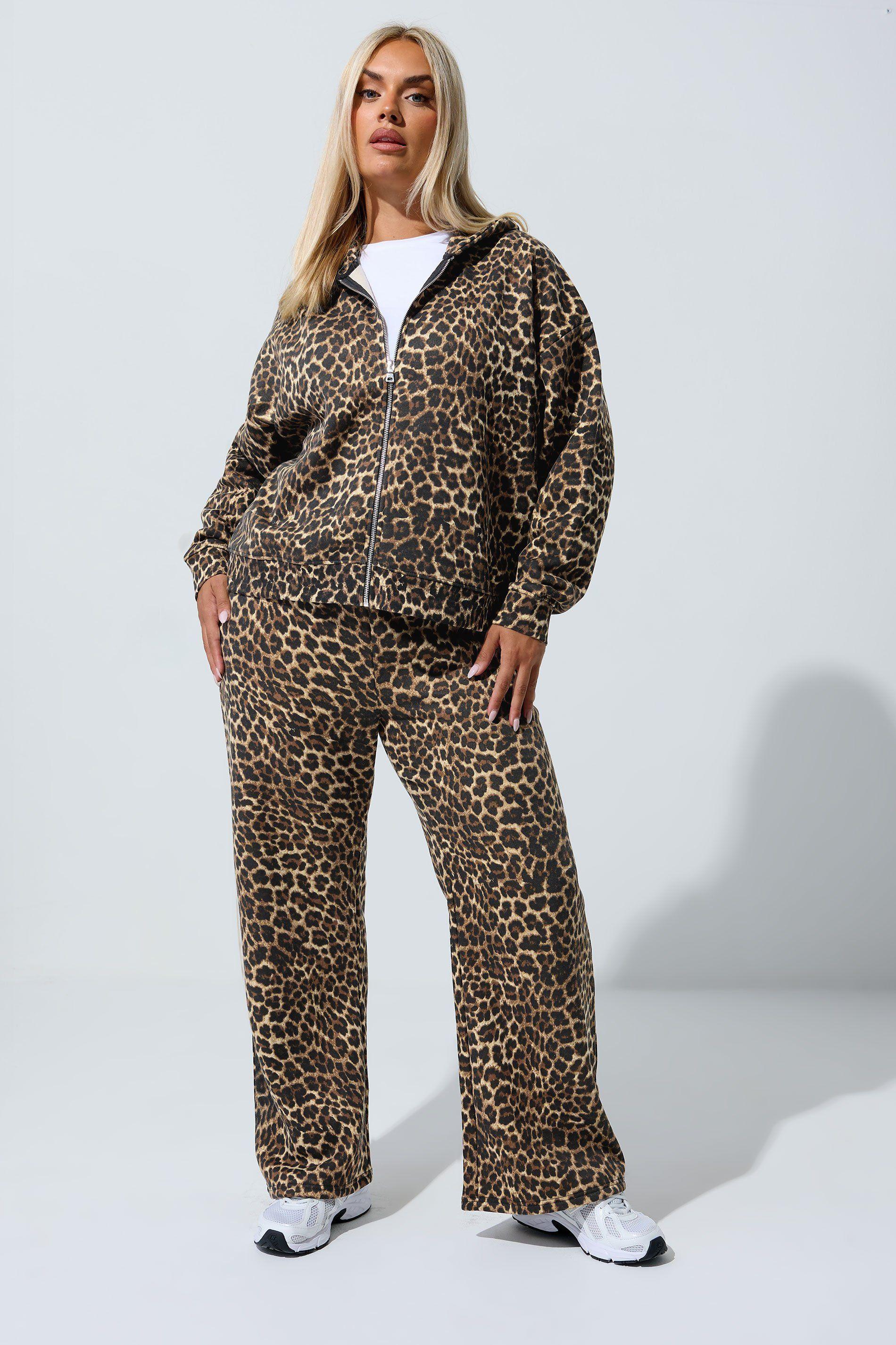 Leopard Print Wide Leg Joggers by YOURS